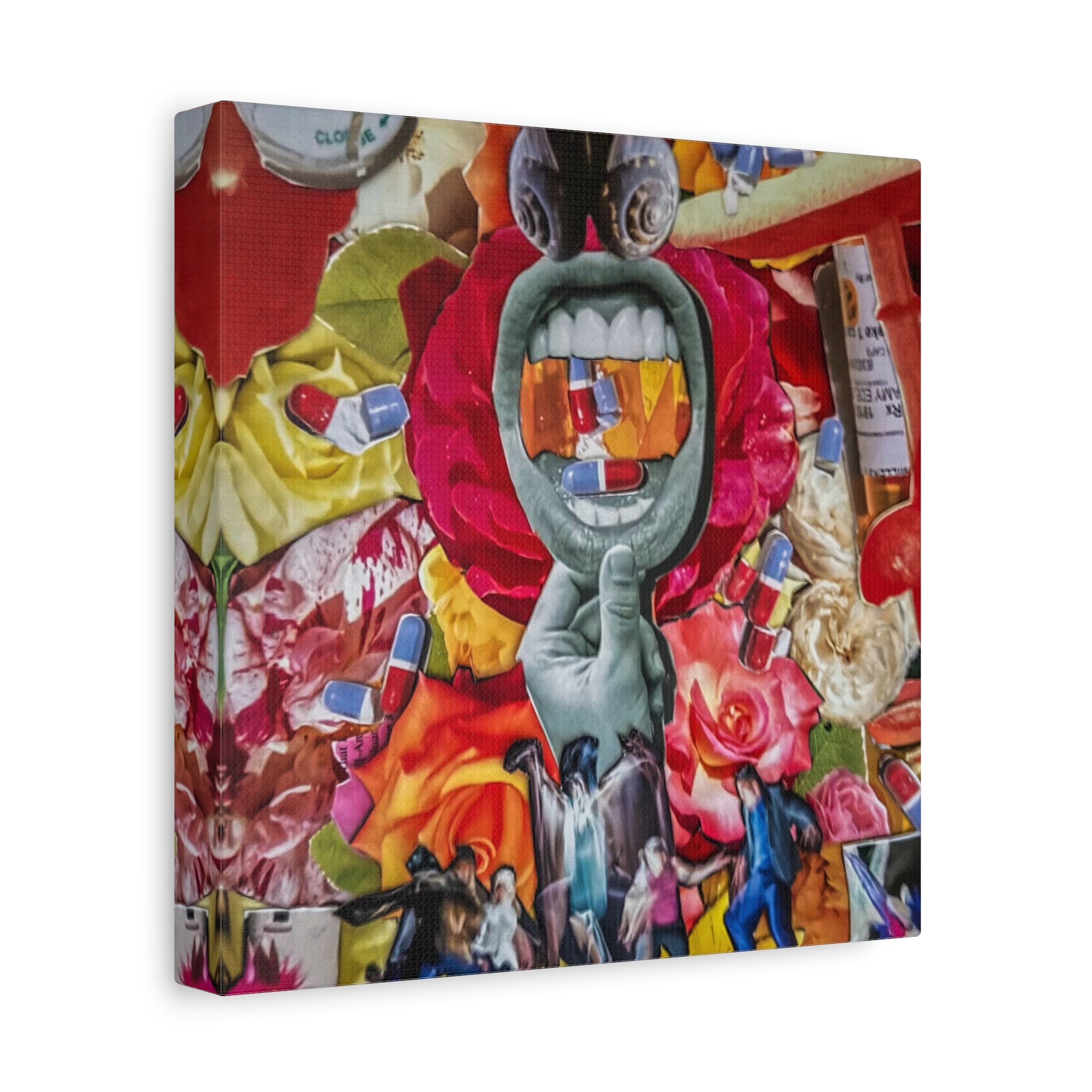 Surreal Medicine Canvas Art — Mouth of Pills Pop-Art Wall Decor