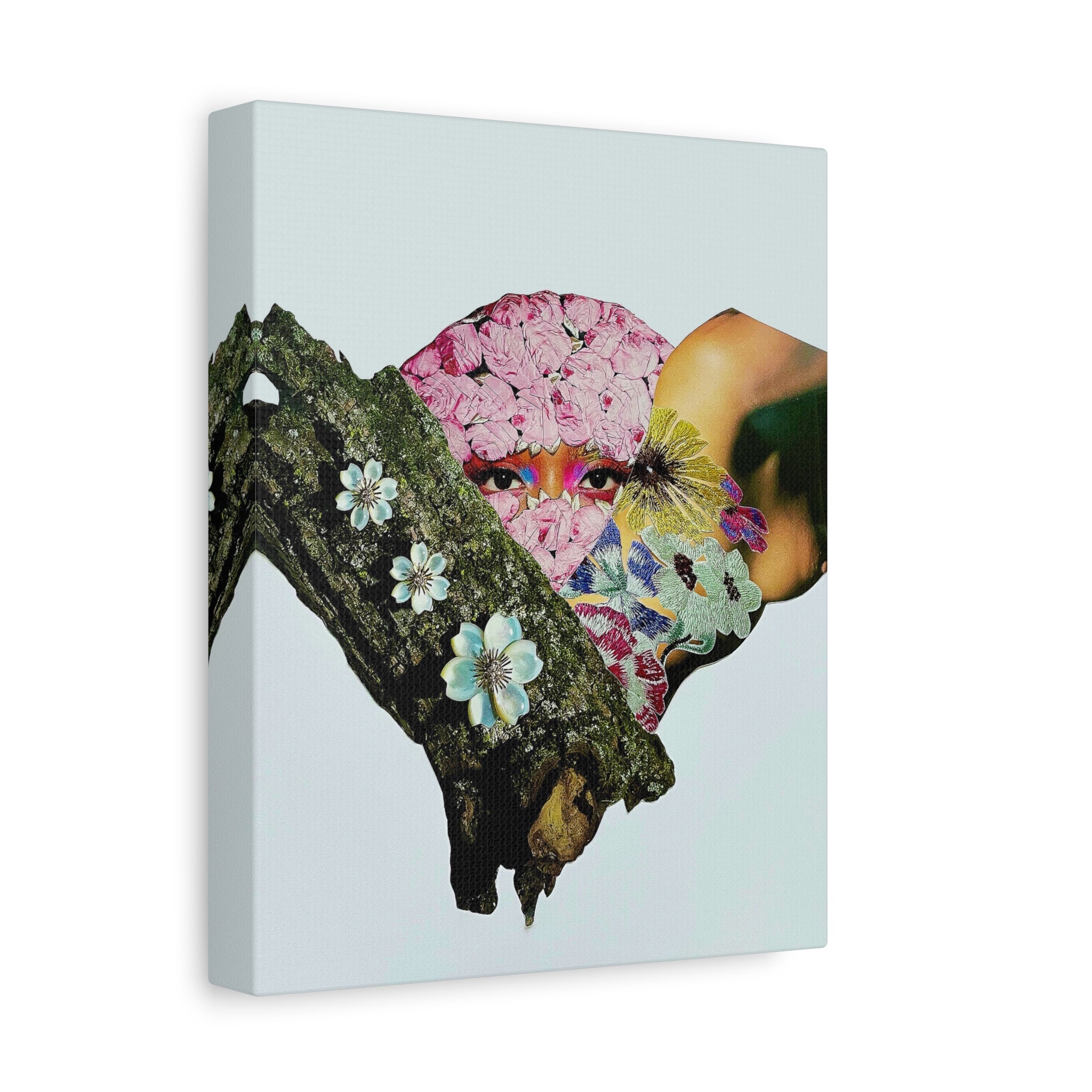 Floral Mask Surreal Canvas Art — Stretched 1.25" Matte Wall Decor
