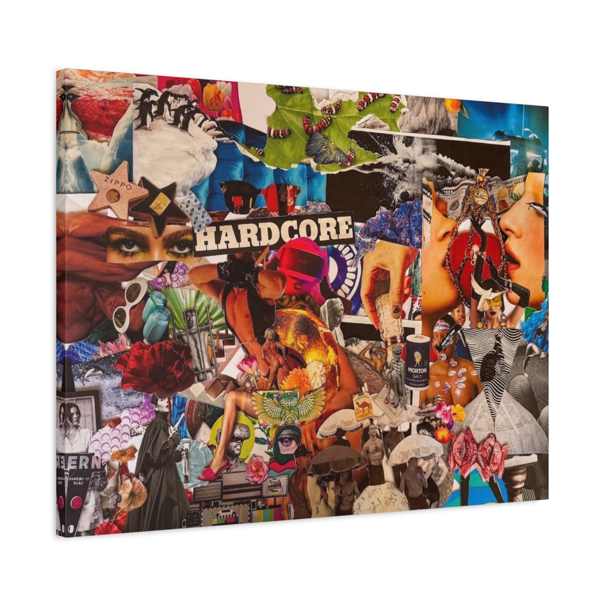 Hardcore Collage Matte Canvas Print — Vibrant Pop Art Wall Décor