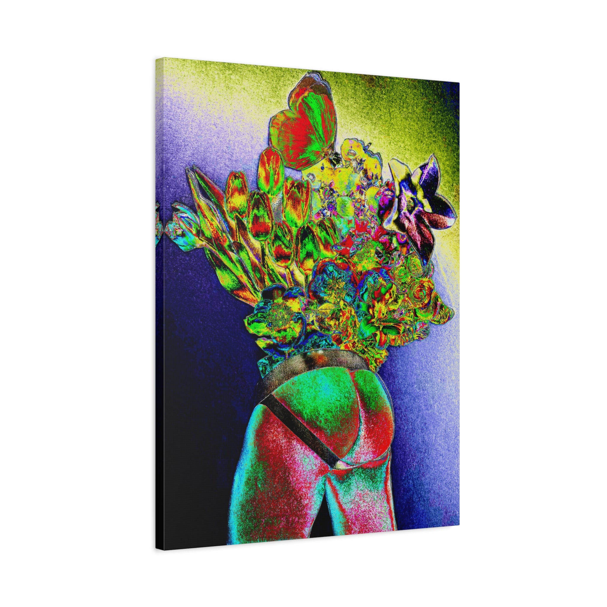 Surreal Floral Figure Matte Canvas Print