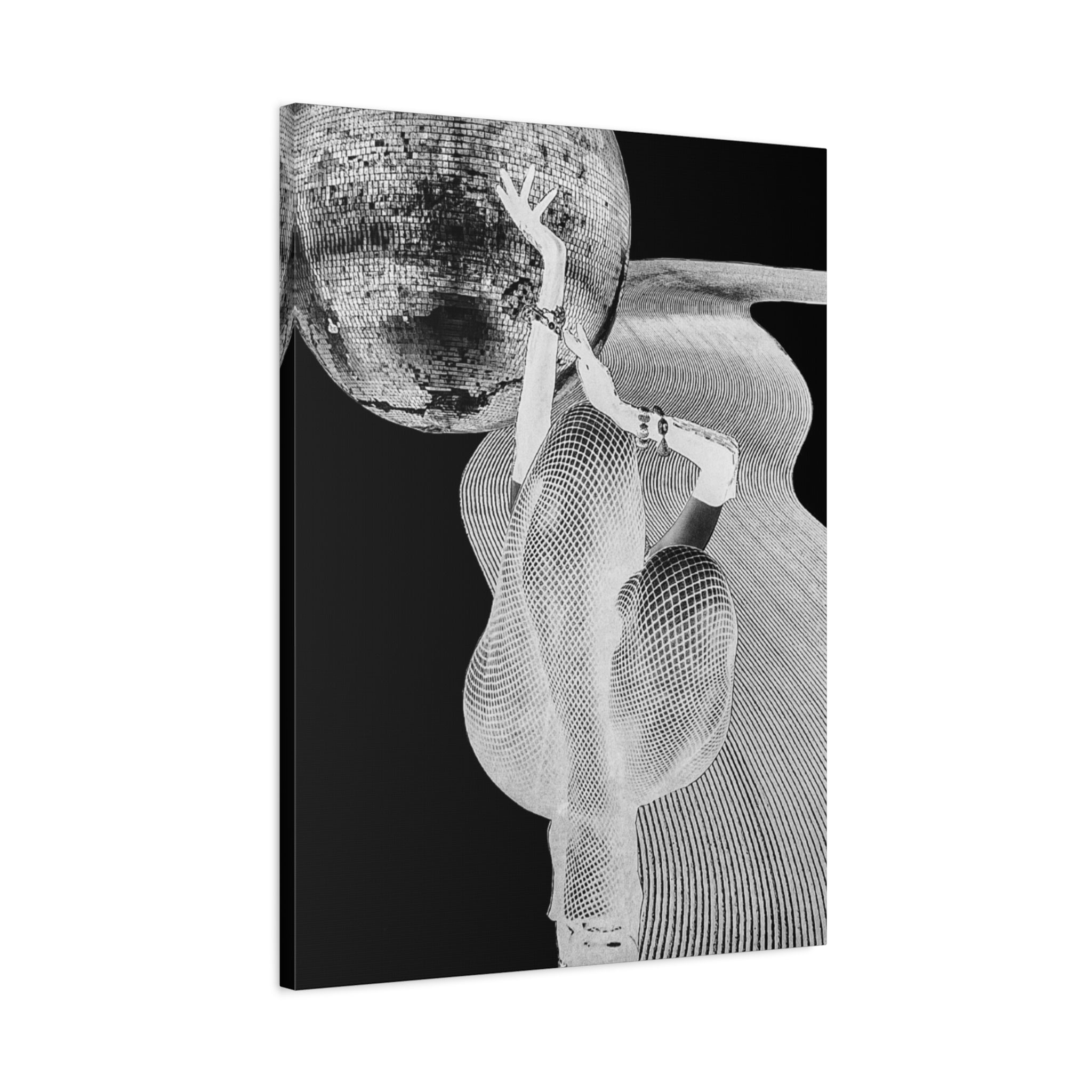 Abstract Black & White Dance Canvas Print — Modern Surreal Wall Art