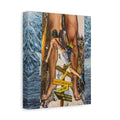 Surreal Climbing Canvas Print – 'This Way to More Big Trees' Stretched Art
