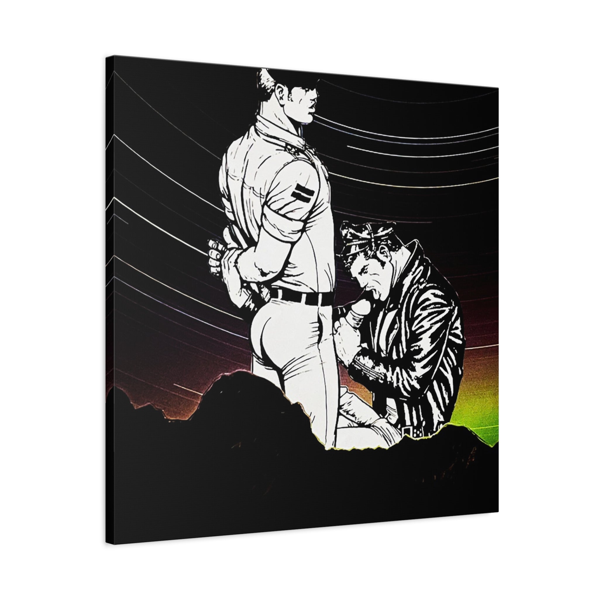 Matte Stretched Canvas - Vintage Leather Embrace Art