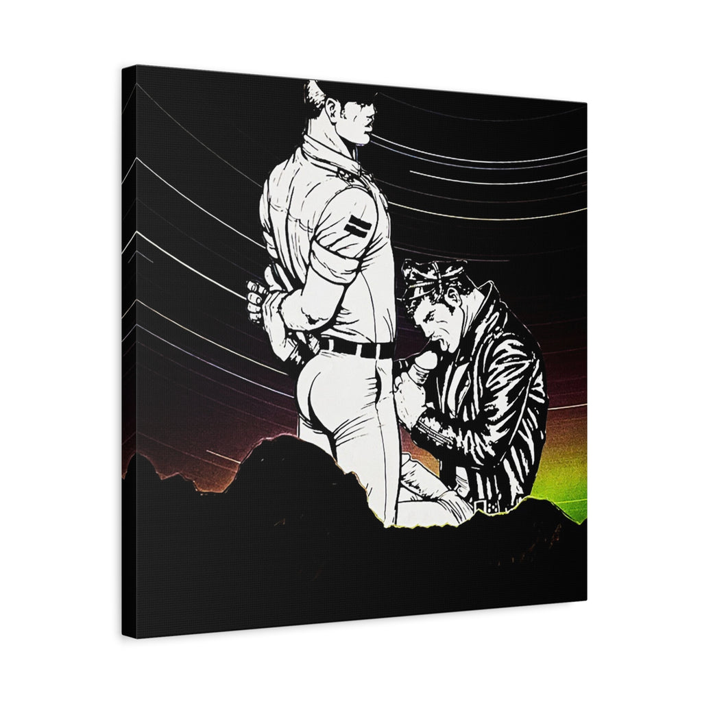 Matte Stretched Canvas - Vintage Leather Embrace Art