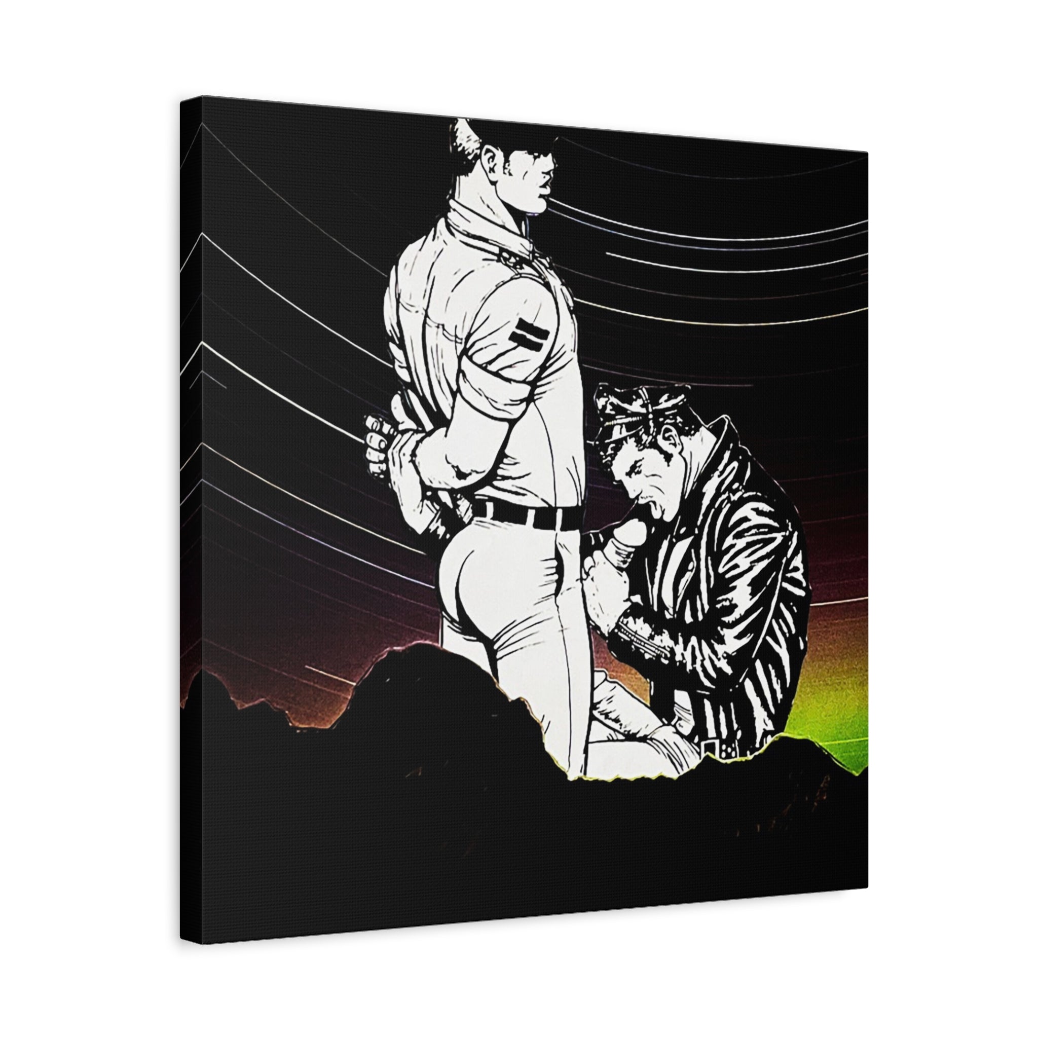 Matte Stretched Canvas - Vintage Leather Embrace Art
