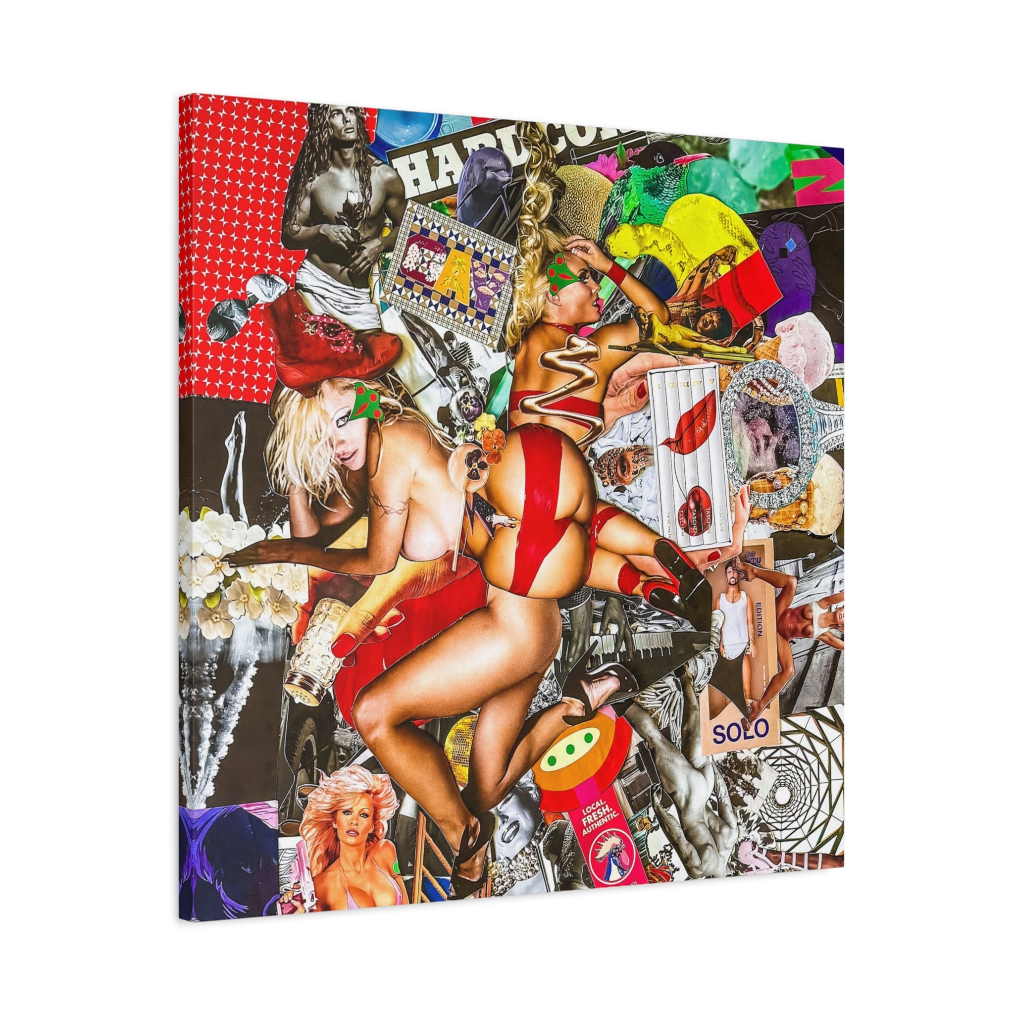 Pop Art Collage Canvas Print — Retro Pinup & Eclectic Pop-Culture Wall Art