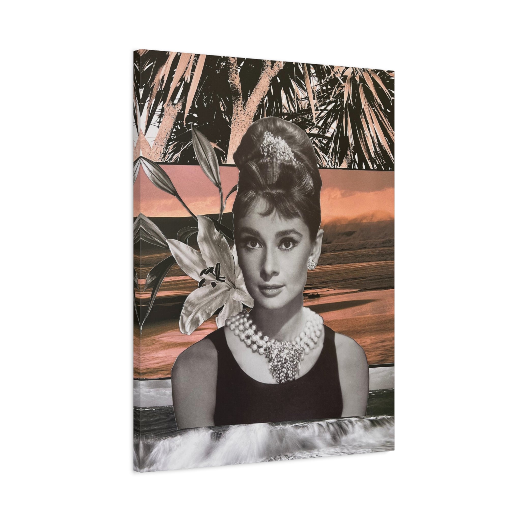 Audrey Hepburn Vintage Collage Matte Canvas