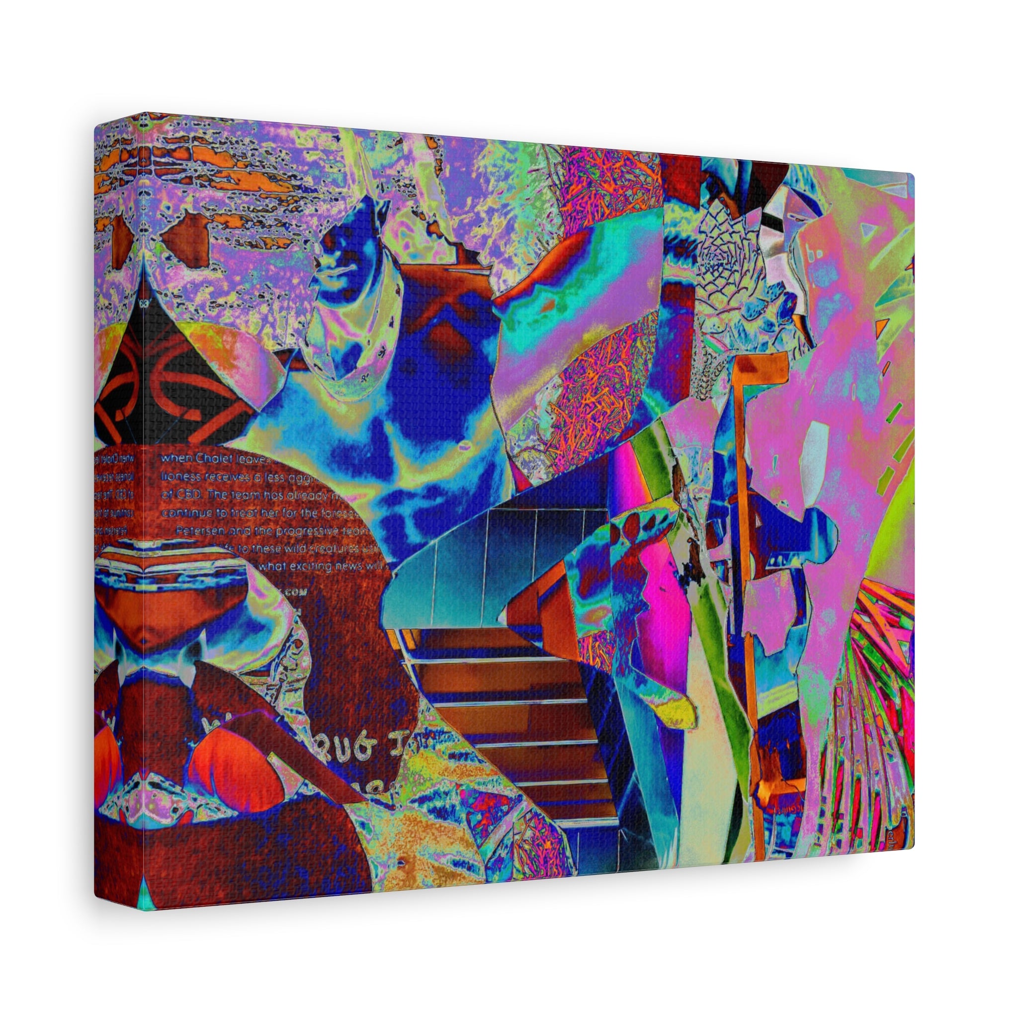 Abstract Neon Collage Canvas