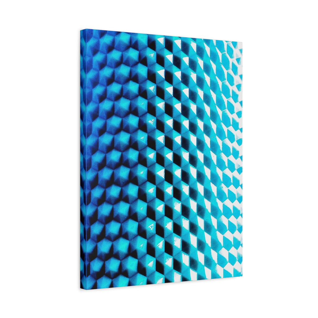 Blue Geometric Pattern Matte Stretched Canvas (1.25") — Abstract Modern Wall Art