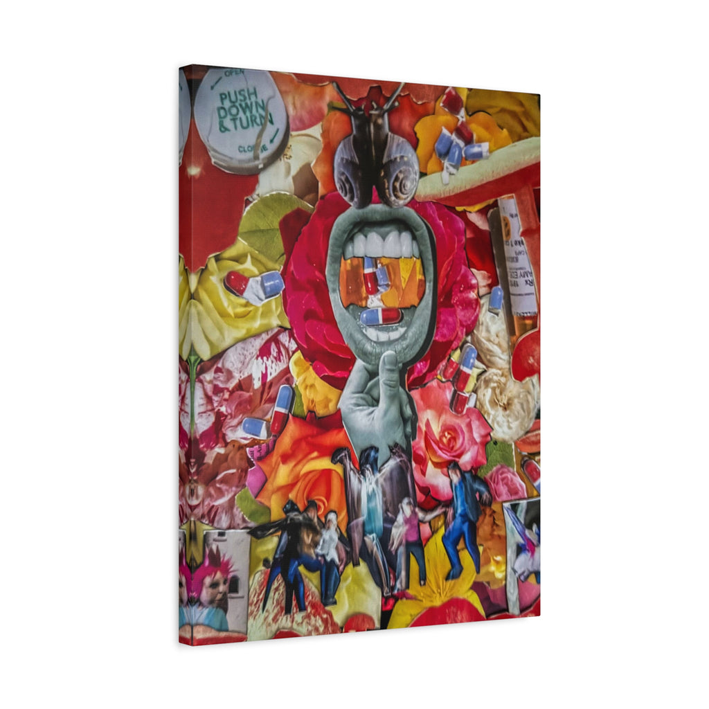 Surreal Medicine Canvas Art — Mouth of Pills Pop-Art Wall Decor