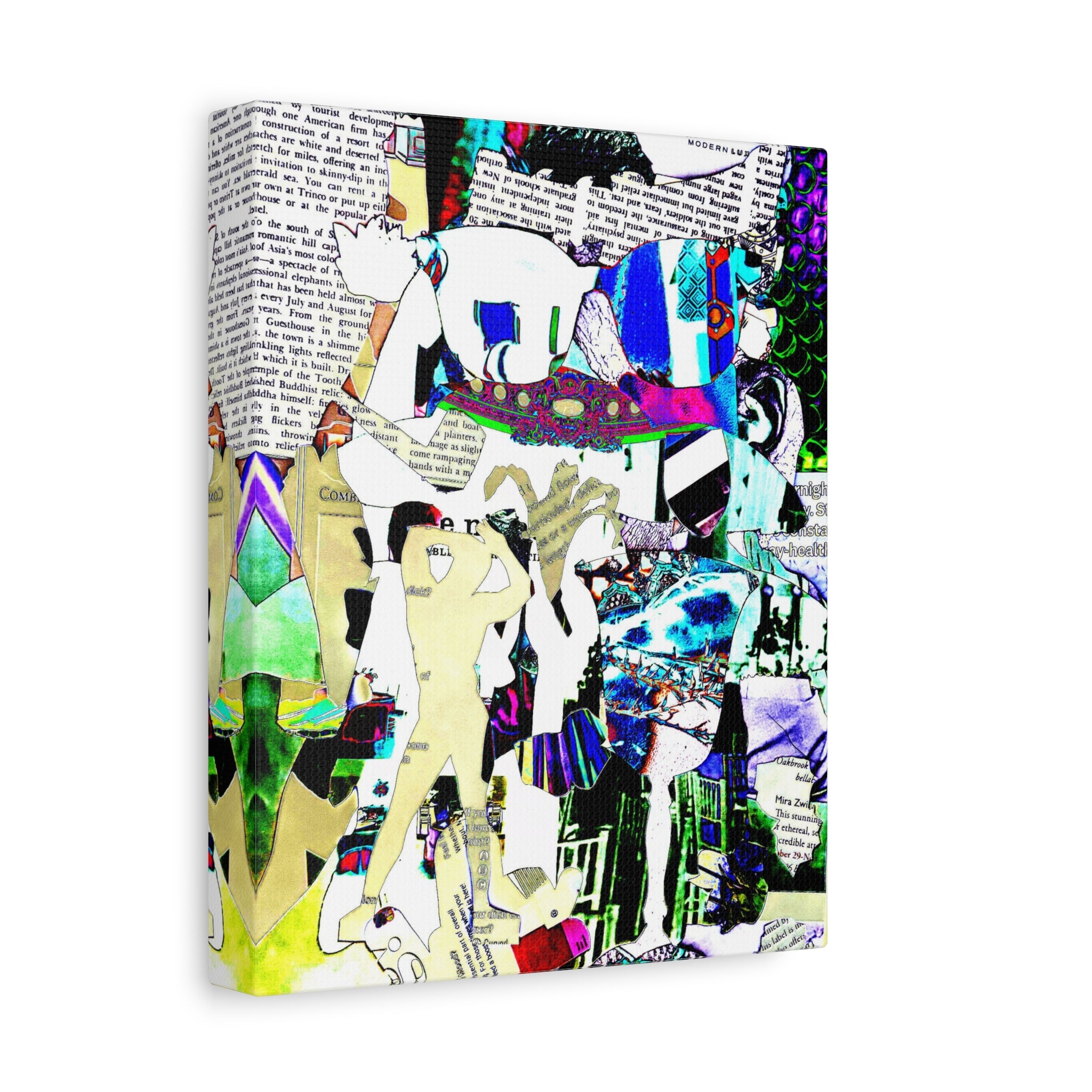 Abstract Pop Collage Canvas Wall Art – Colorful Mixed-Media Print
