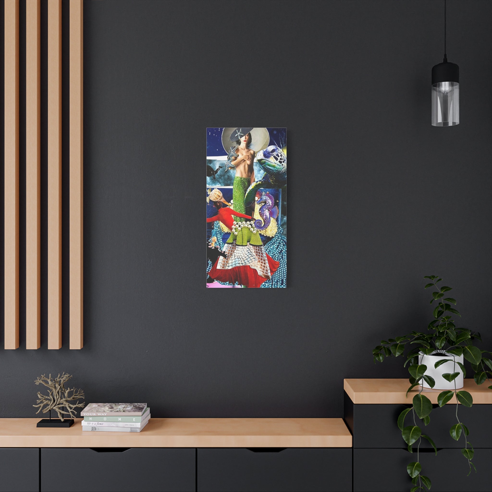Mermaid Collage Matte Canvas Wall Art — Stretched 1.25"