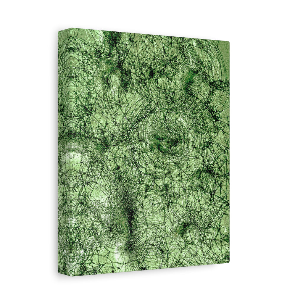 Abstract Green Texture Canvas Print — Organic Fractal Wall Art