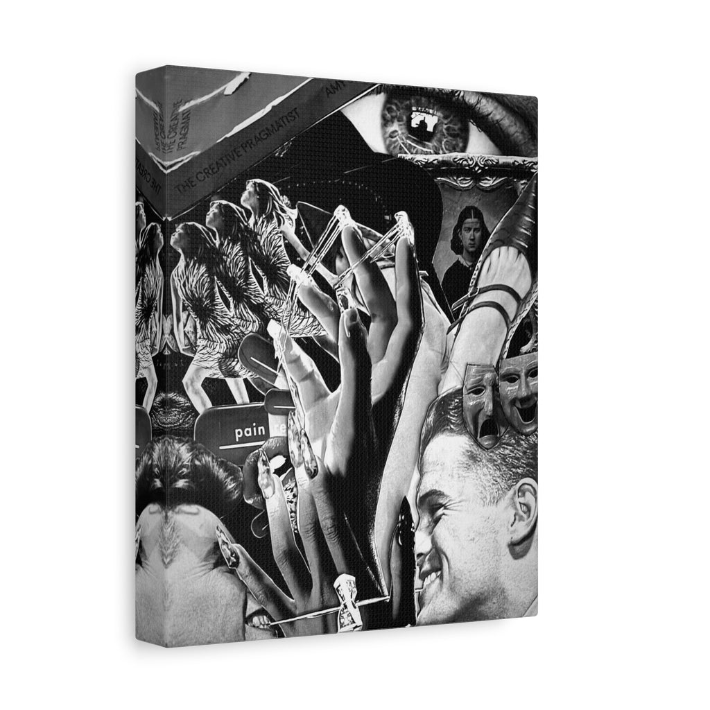 Surreal Black & White Collage Matte Canvas Print