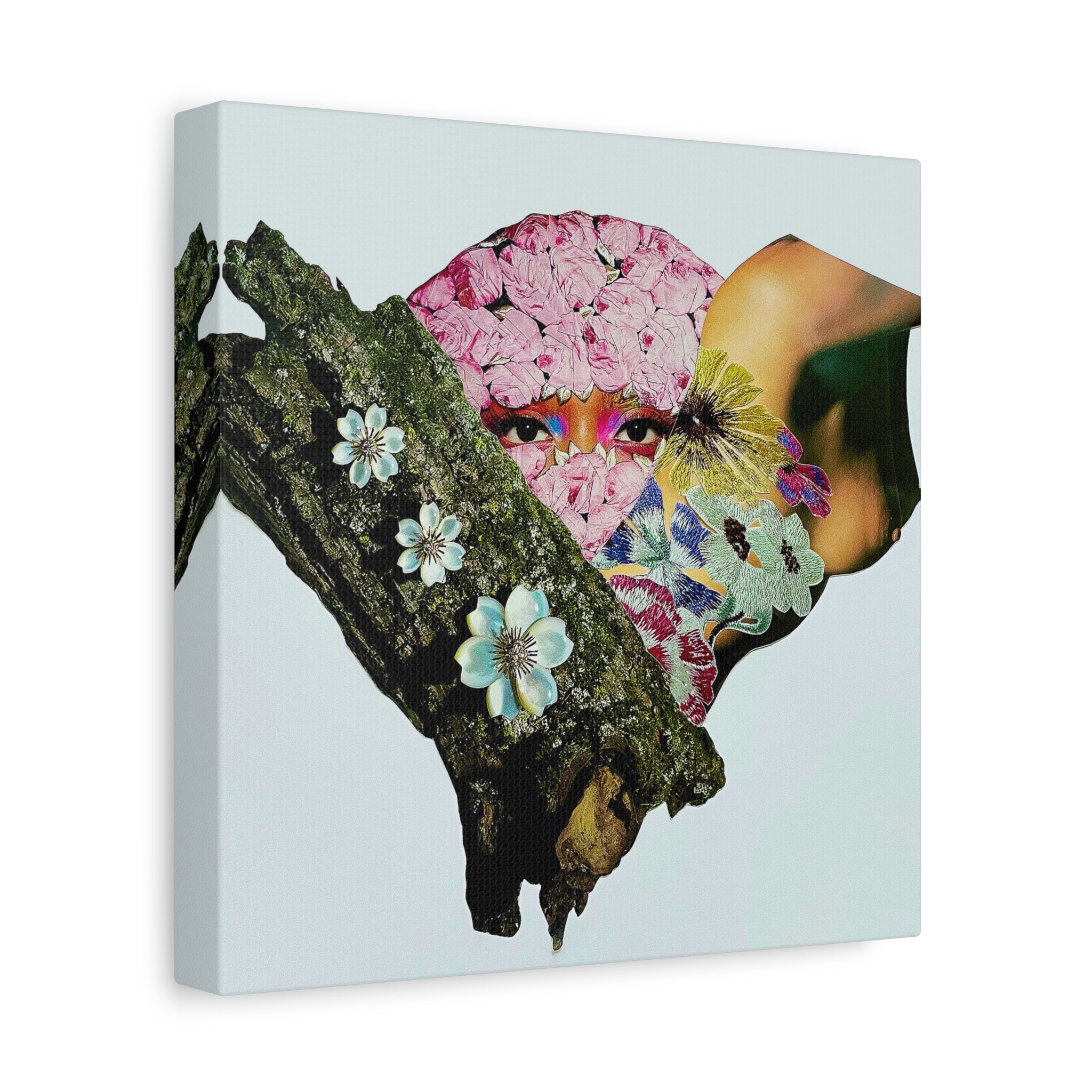 Floral Mask Surreal Canvas Art — Stretched 1.25" Matte Wall Decor