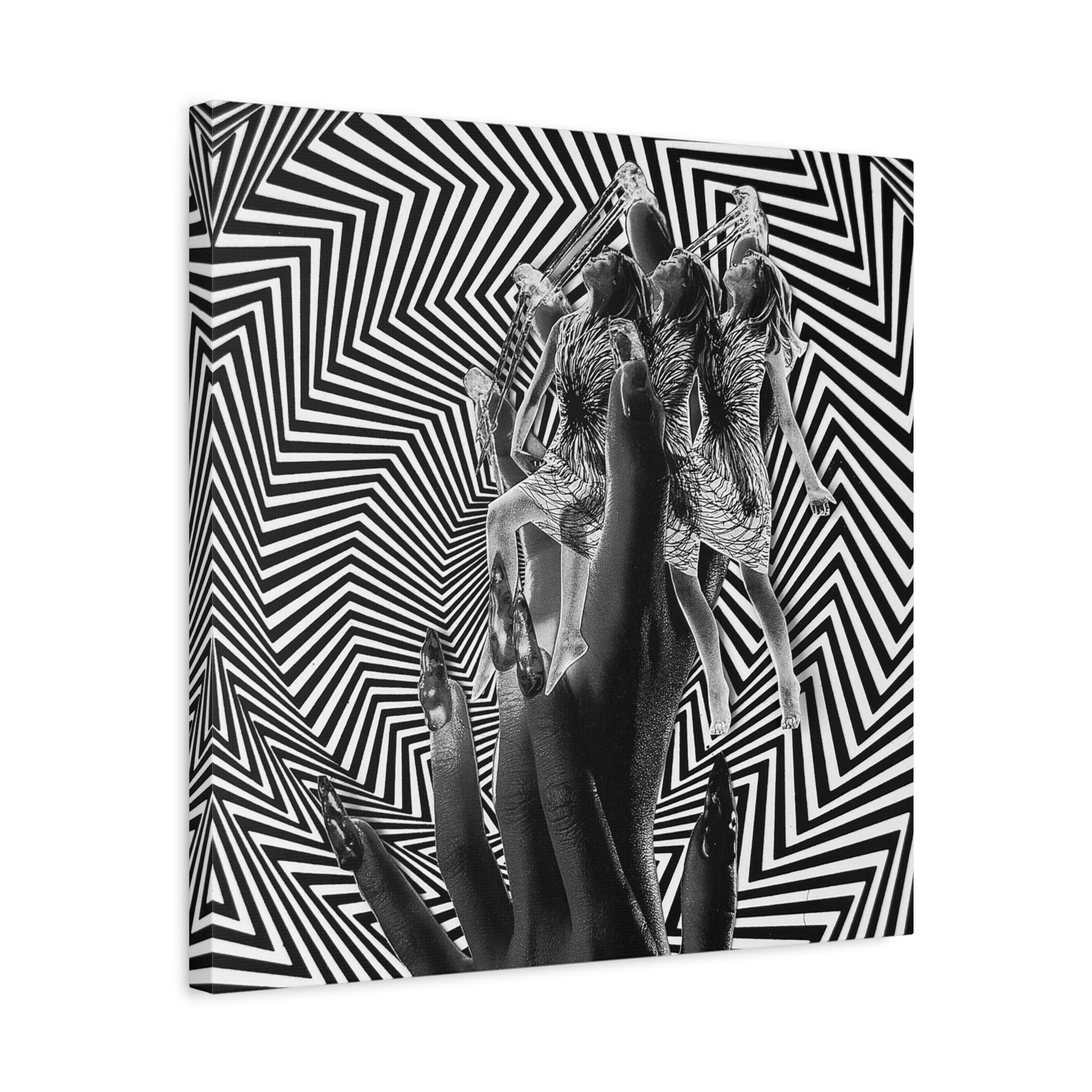 Black & White Surreal Collage Matte Canvas