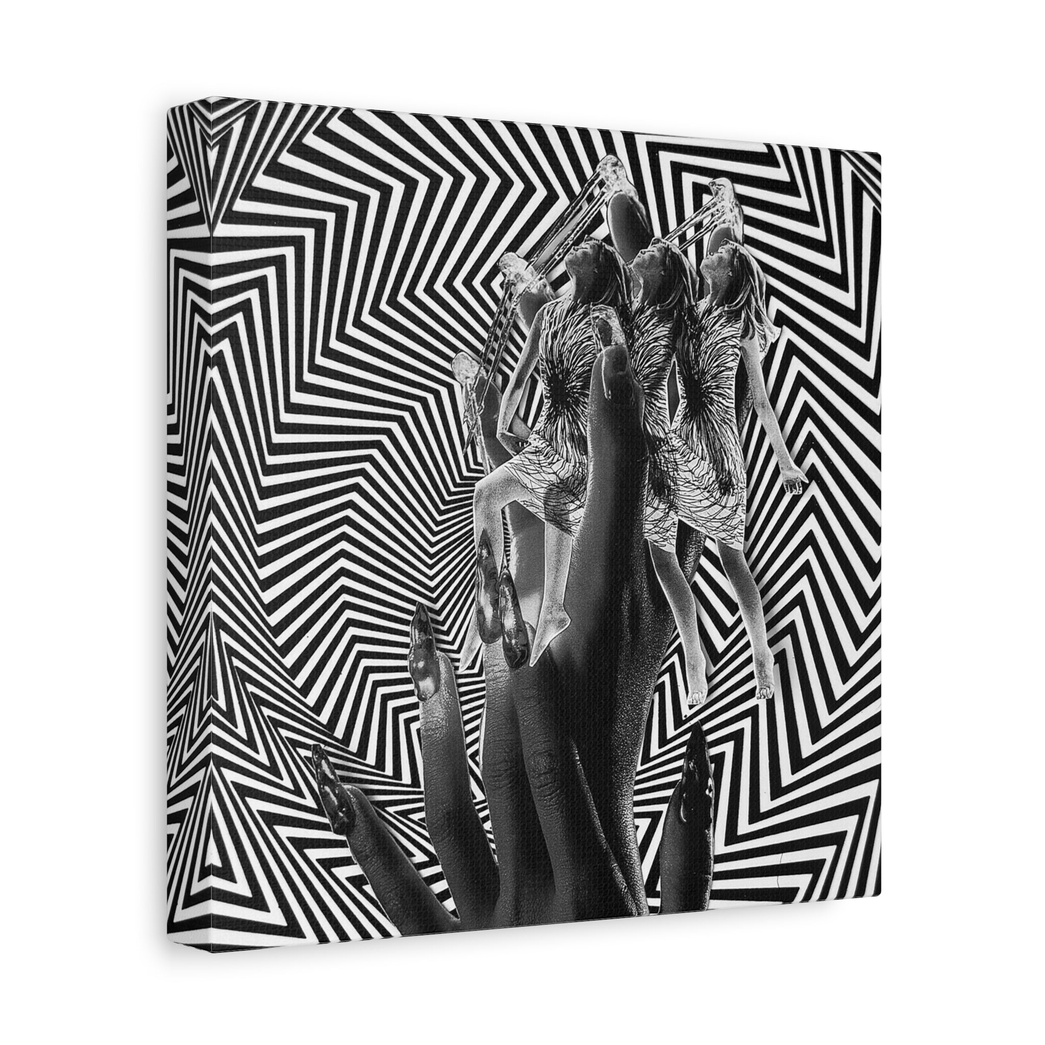 Black & White Surreal Collage Matte Canvas