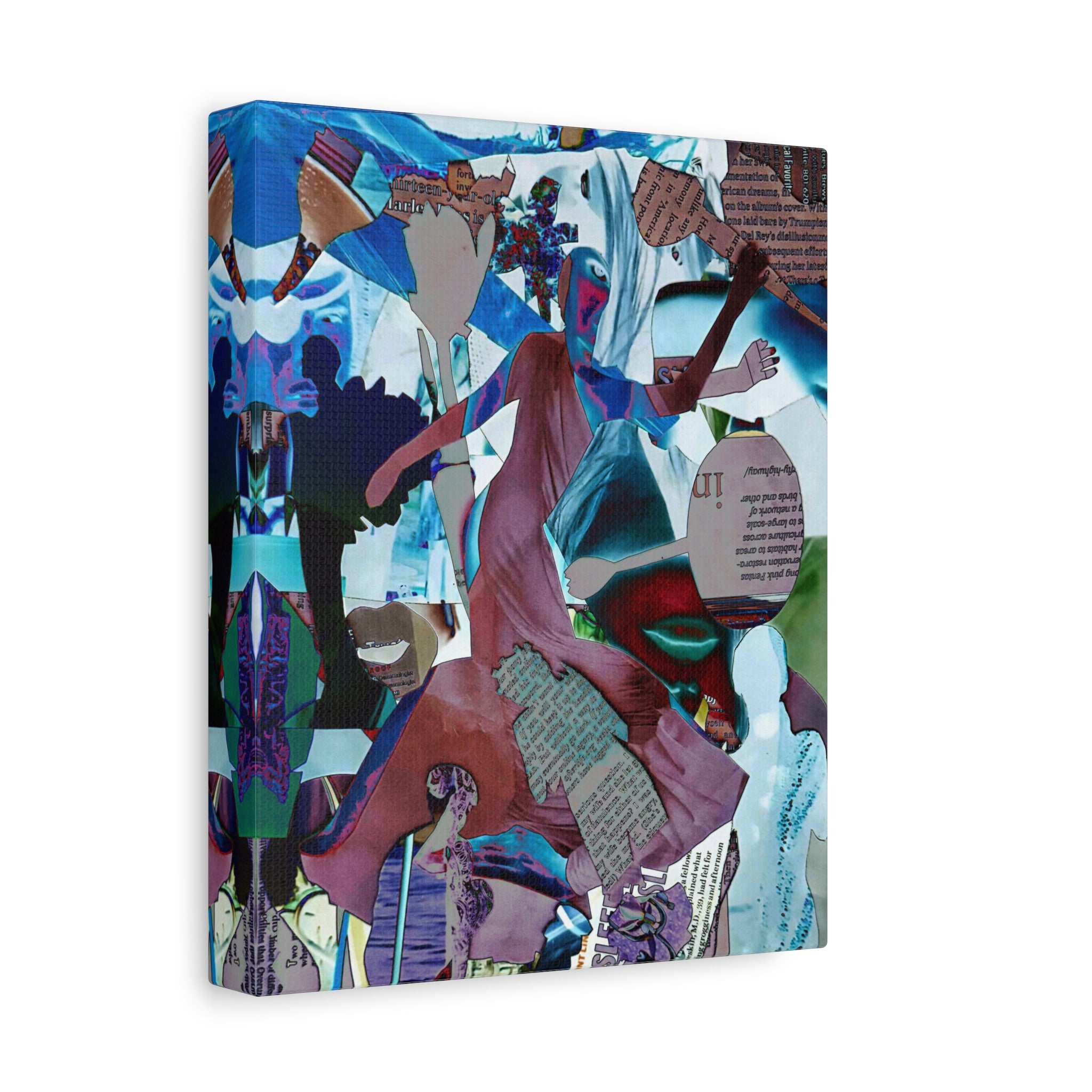 Abstract Collage Matte Canvas Wall Art — Vibrant Surreal Dance Scene