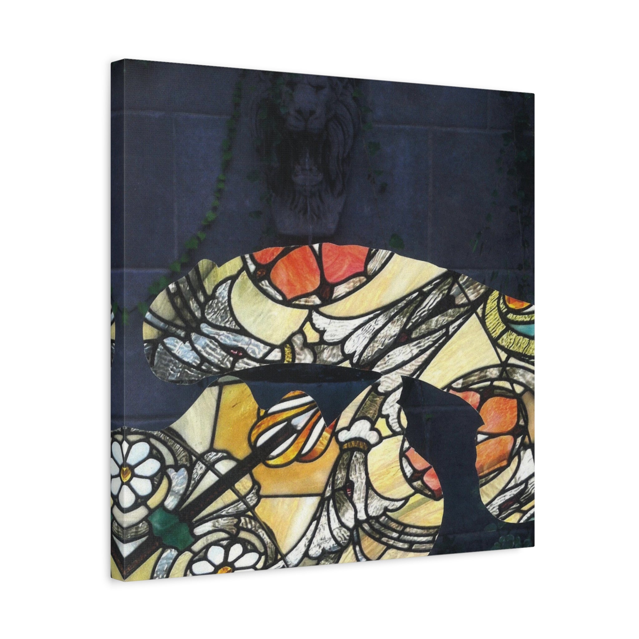 Stained Glass Silhouette Matte Canvas Print