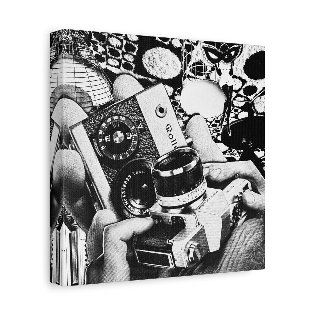 Vintage Camera Collage Matte Canvas Wall Art