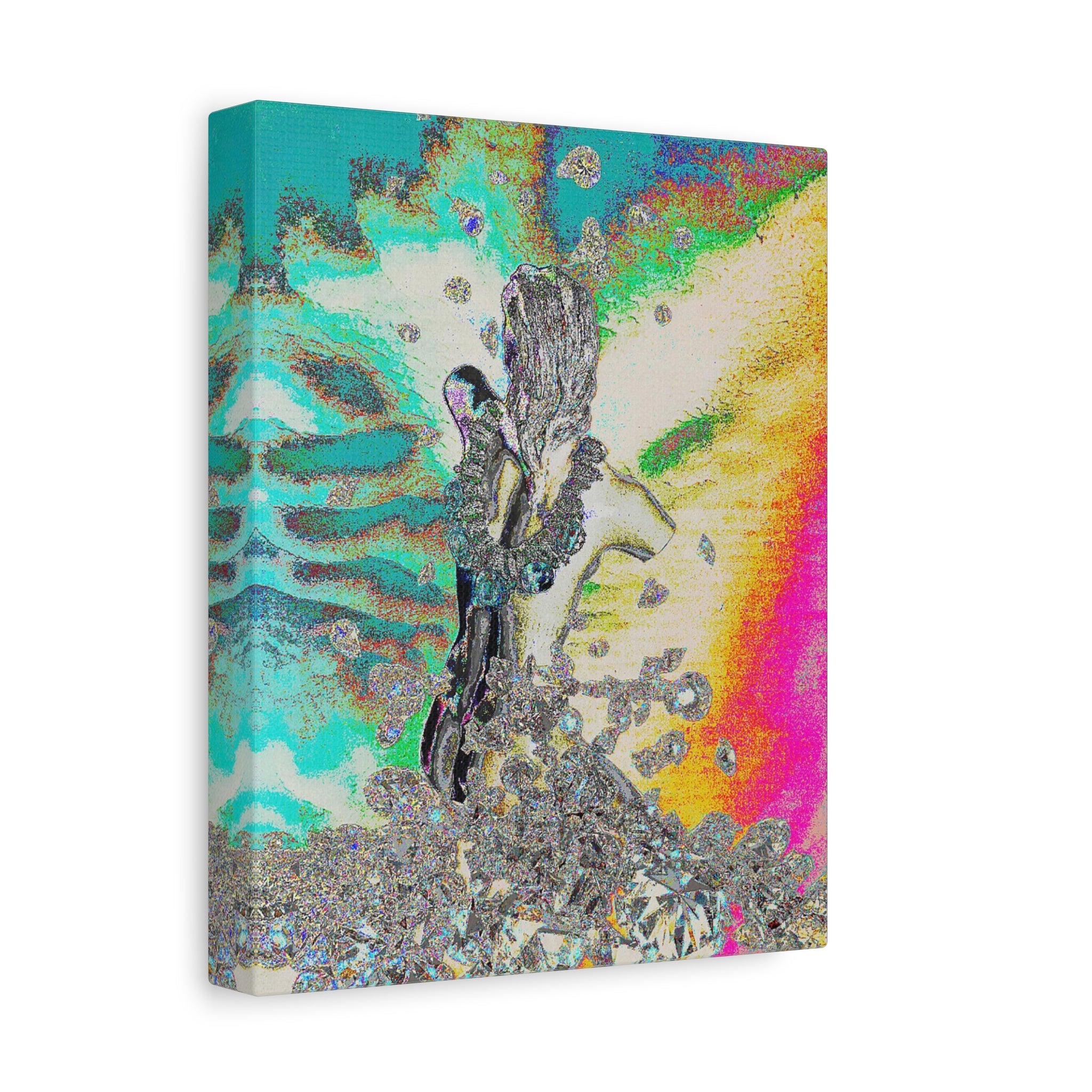 Abstract Gem Cascade Matte Canvas Print