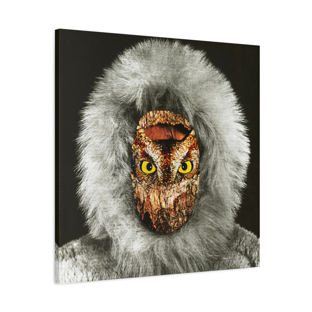 Owl-Faced Fur Parka Matte Canvas Print