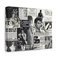 Vintage Male Ads Collage Matte Canvas Print — Retro Gym & Pinup Wall Art