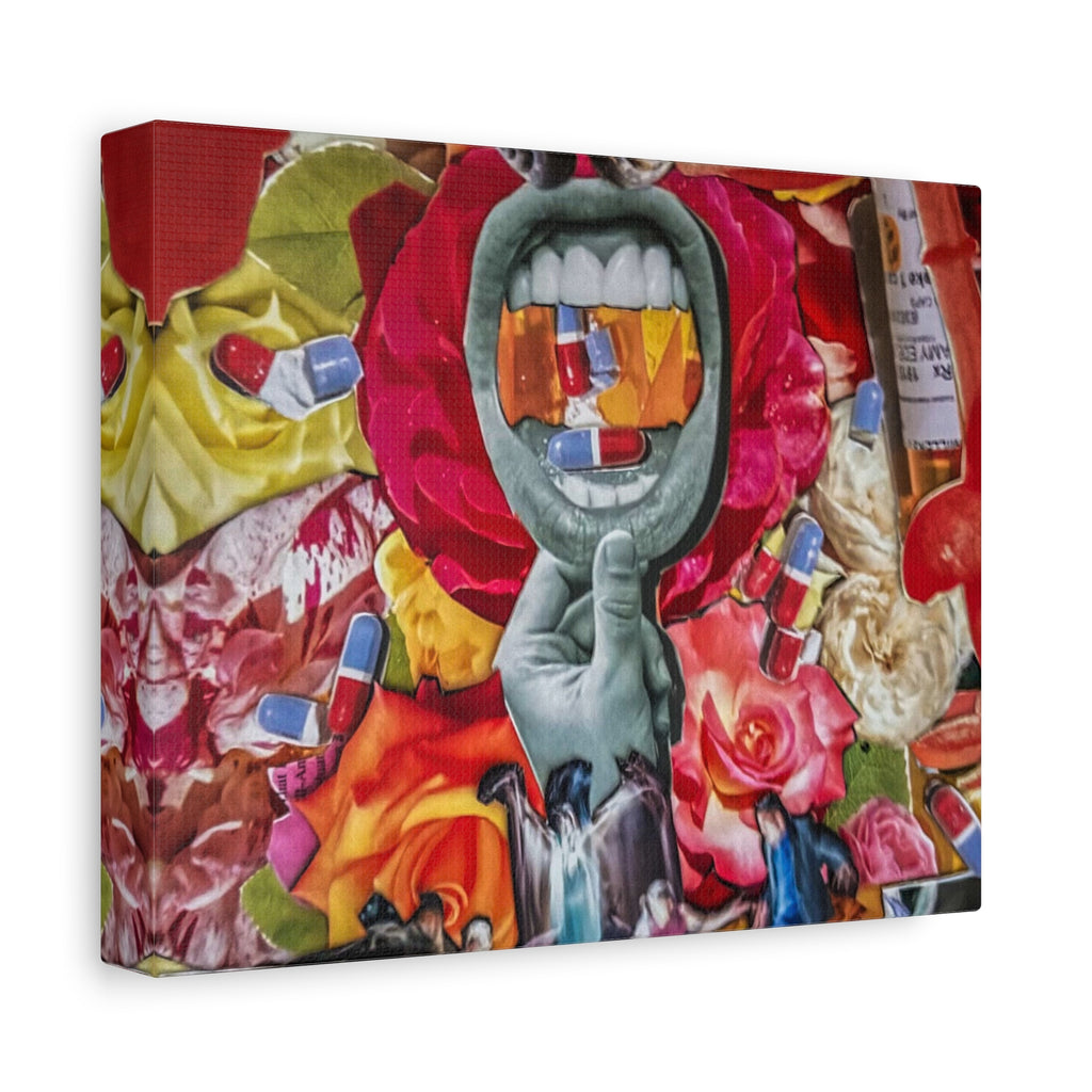 Surreal Medicine Canvas Art — Mouth of Pills Pop-Art Wall Decor
