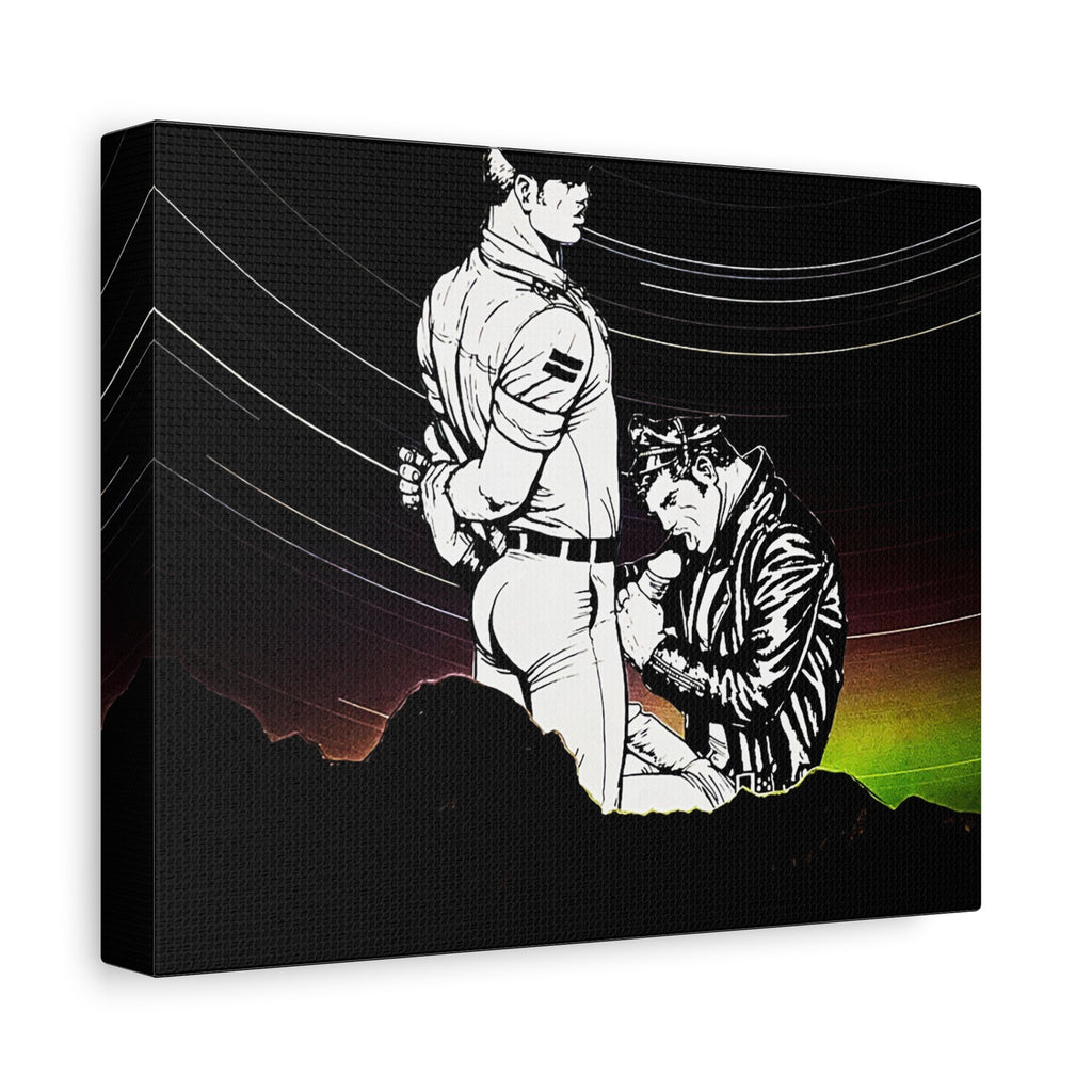 Matte Stretched Canvas - Vintage Leather Embrace Art