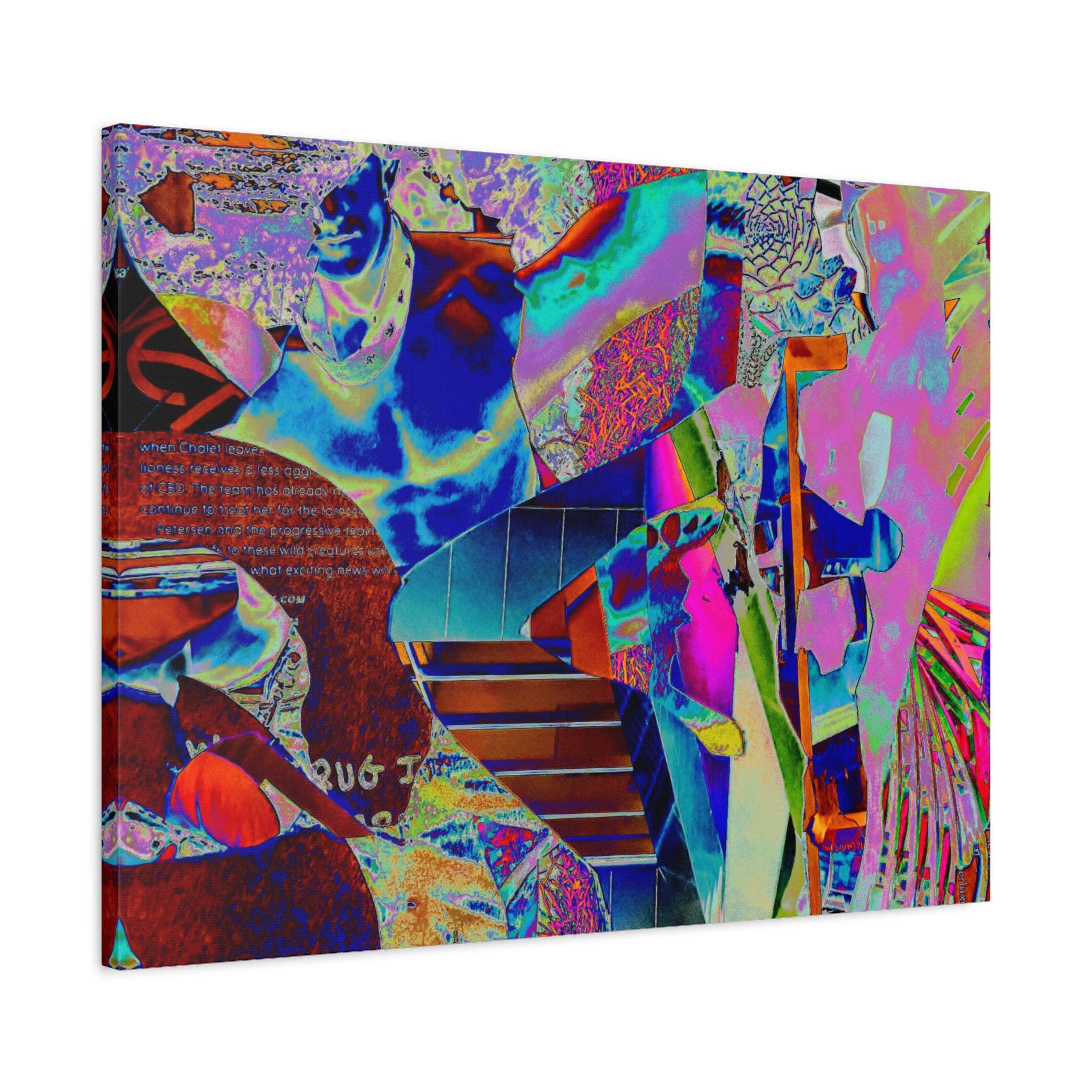 Abstract Neon Collage Canvas