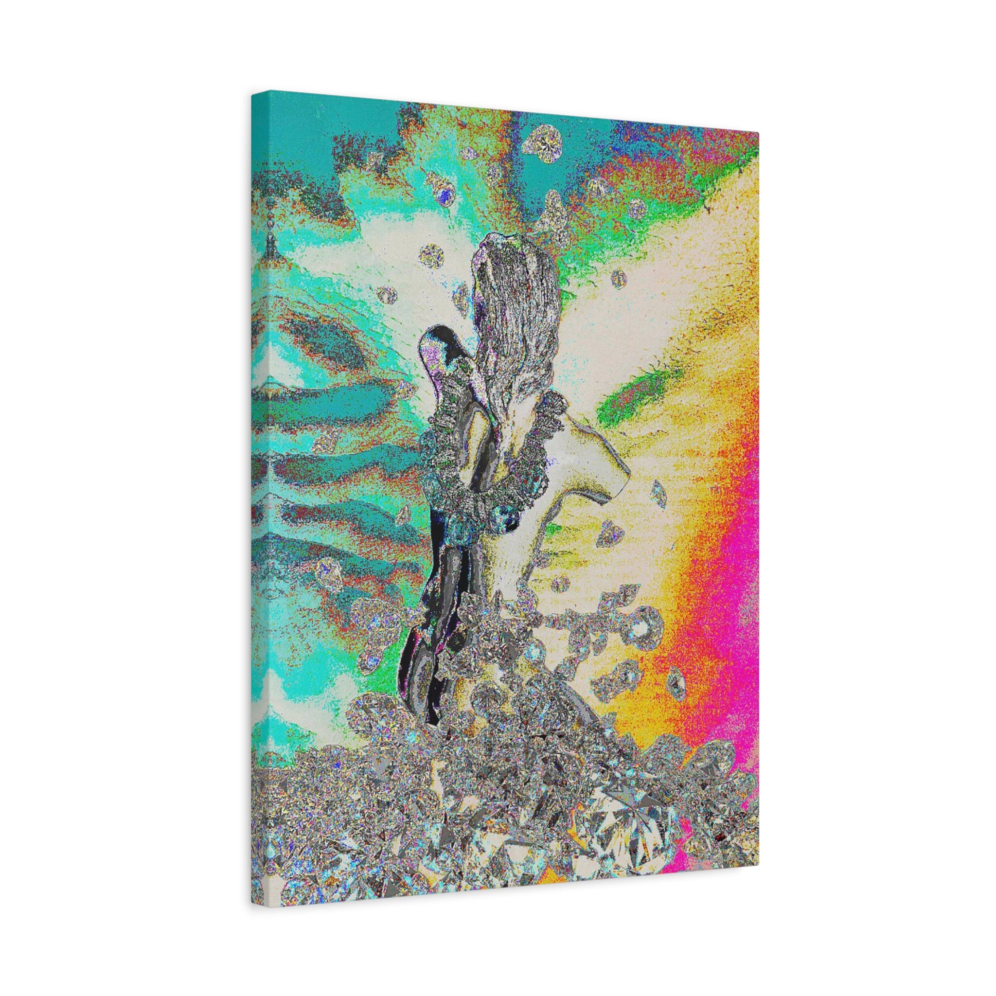 Abstract Gem Cascade Matte Canvas Print