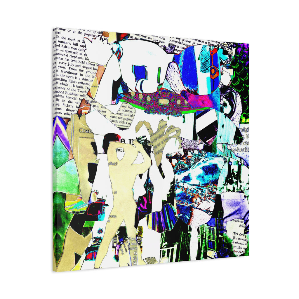 Abstract Pop Collage Canvas Wall Art – Colorful Mixed-Media Print