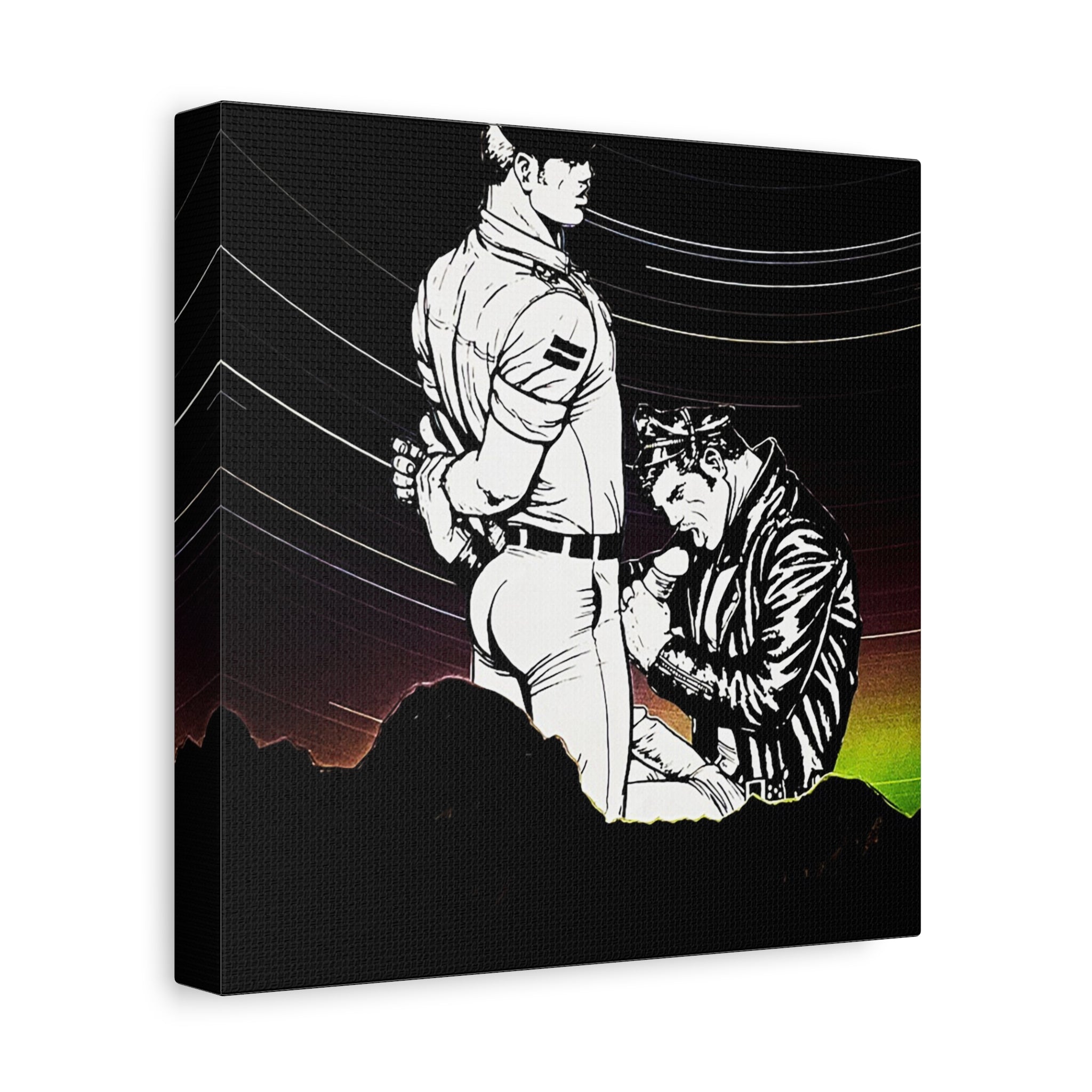 Matte Stretched Canvas - Vintage Leather Embrace Art