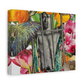 Floral Prisoner Matte Canvas Wall Art — Surreal Photo Collage Stretched Canvas