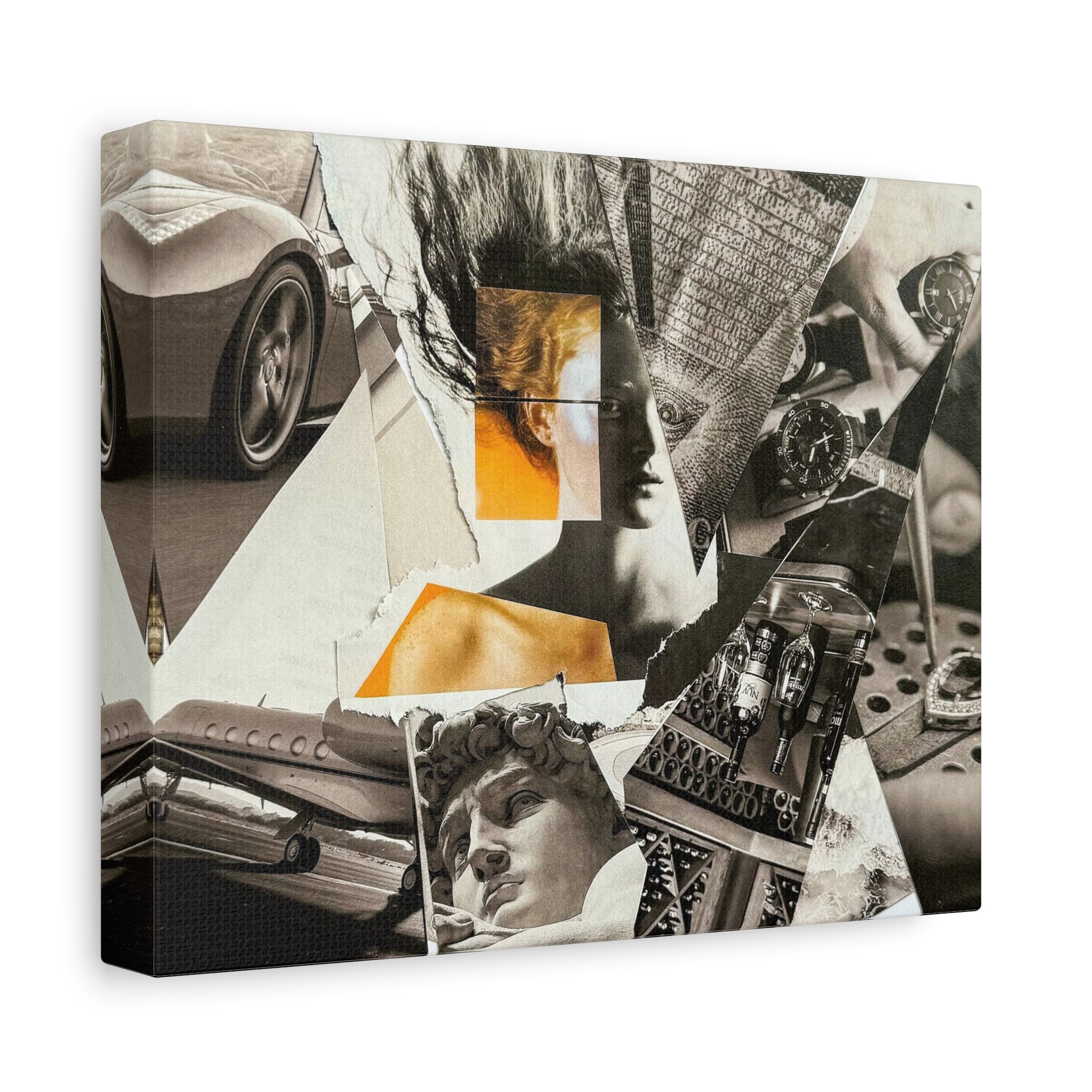 Vintage Collage Art Canvas — Surreal Retro Photo Montage