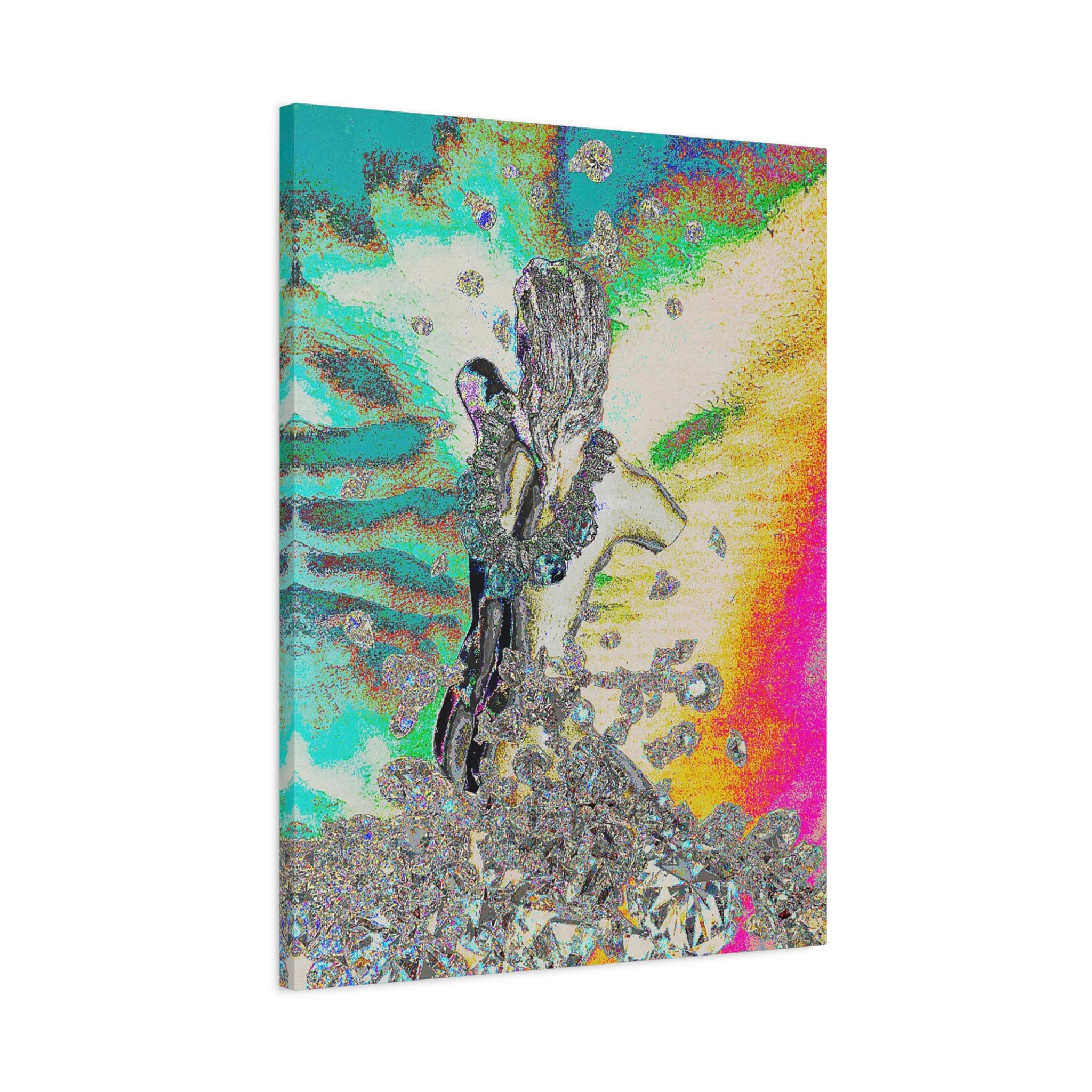 Abstract Gem Cascade Matte Canvas Print
