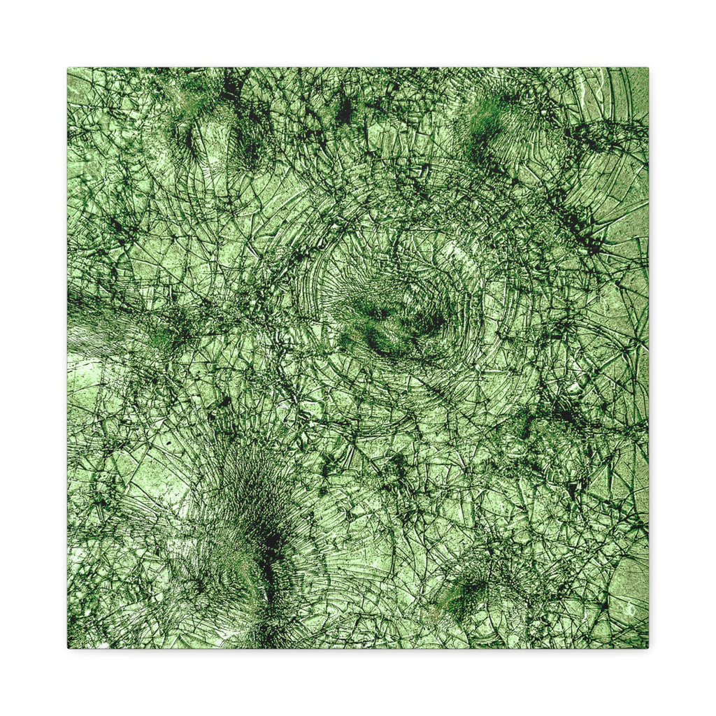 Abstract Green Texture Canvas Print — Organic Fractal Wall Art