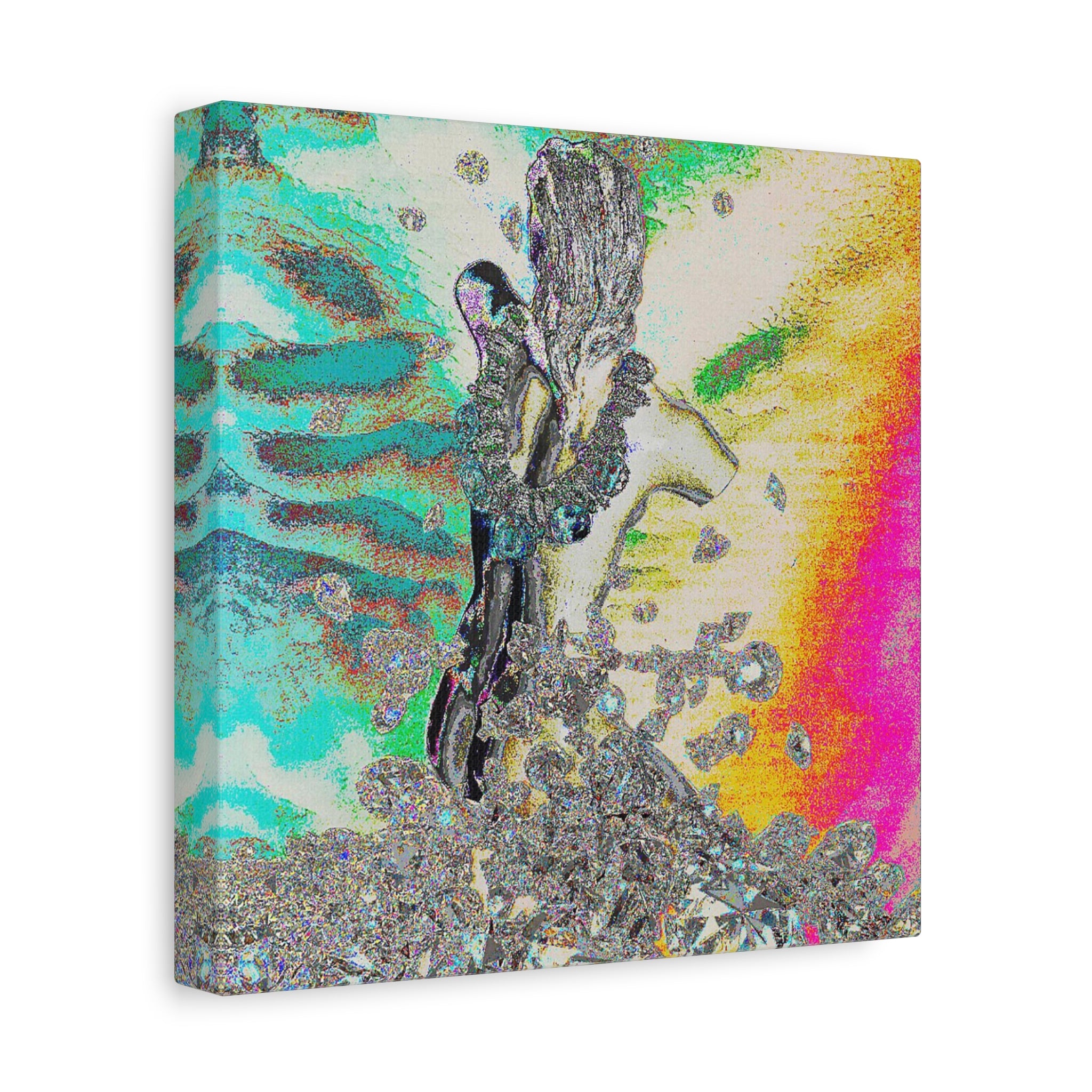 Abstract Gem Cascade Matte Canvas Print