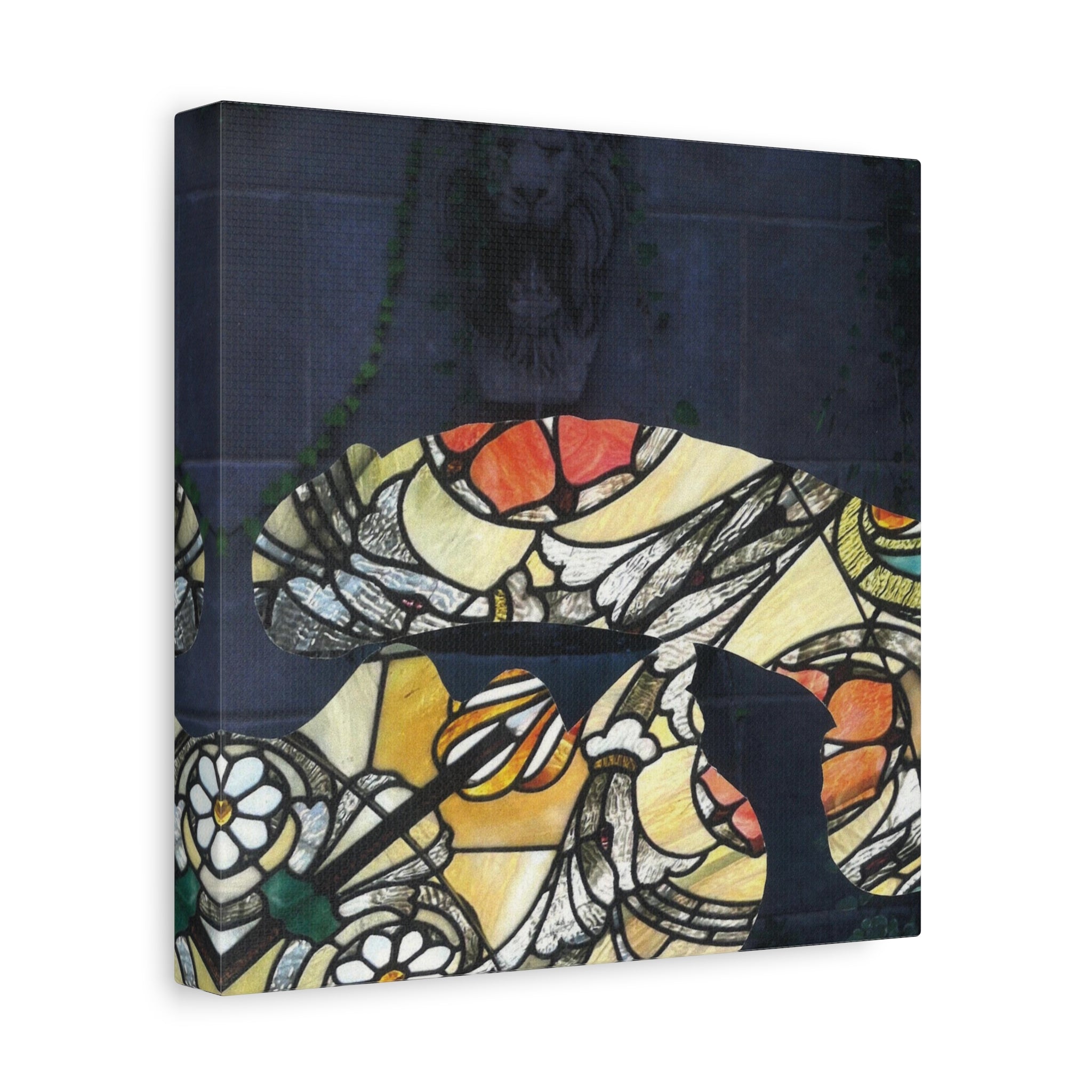 Stained Glass Silhouette Matte Canvas Print