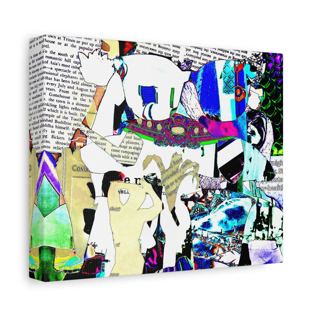 Abstract Pop Collage Canvas Wall Art – Colorful Mixed-Media Print