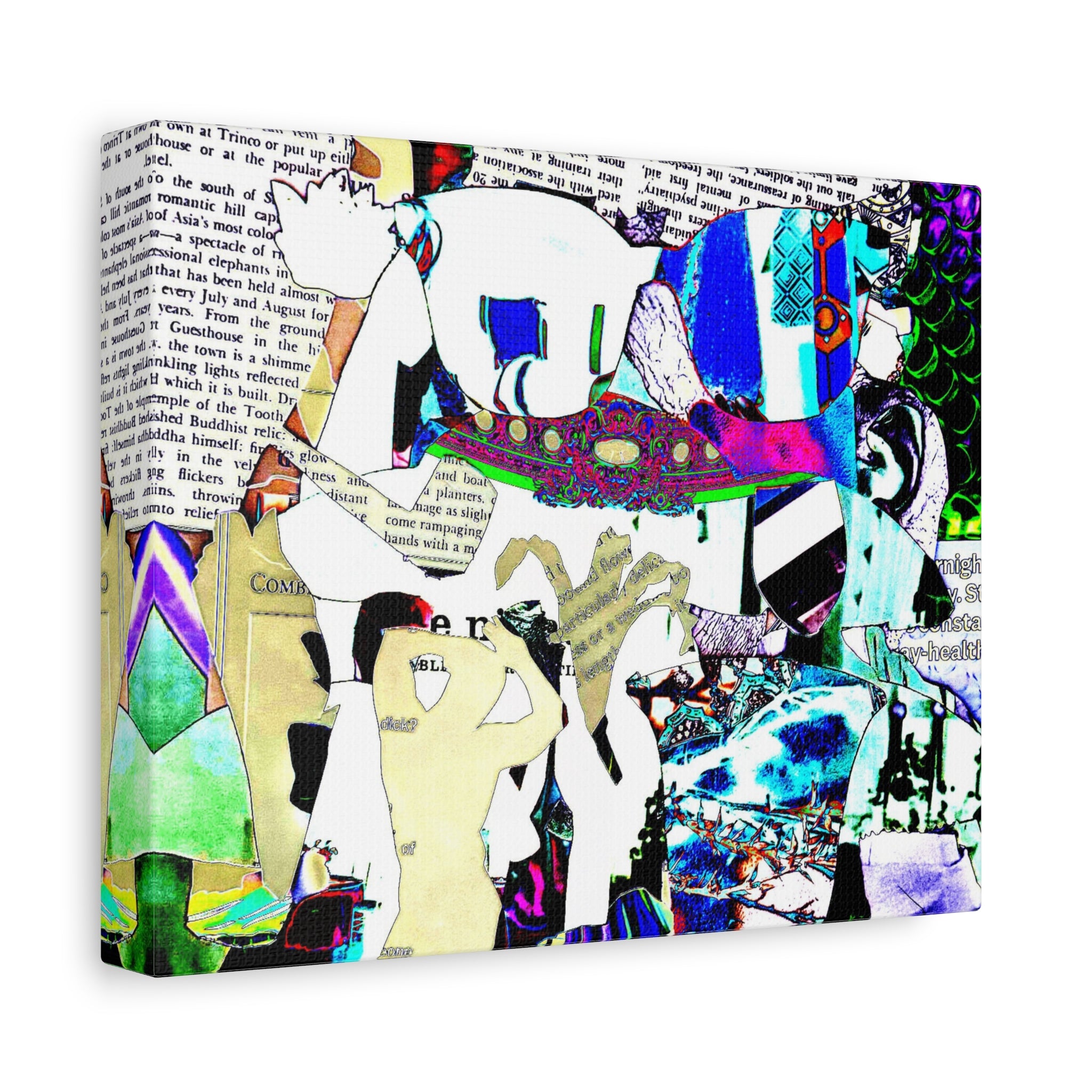 Abstract Pop Collage Canvas Wall Art – Colorful Mixed-Media Print
