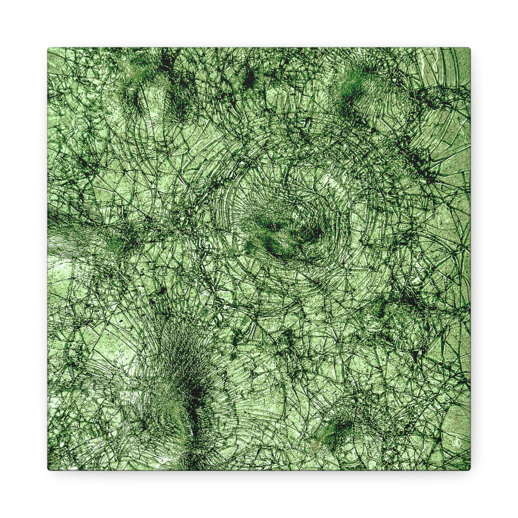 Abstract Green Texture Canvas Print — Organic Fractal Wall Art