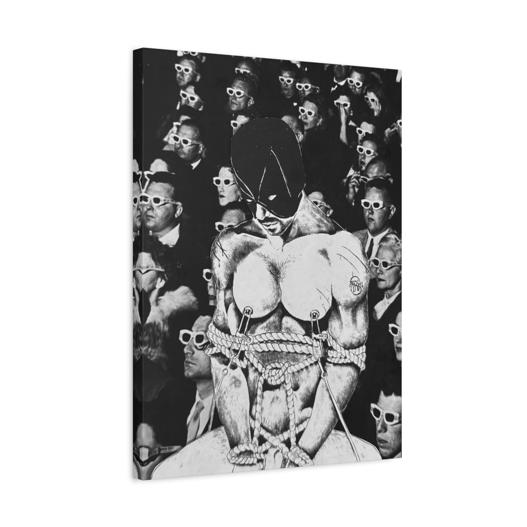 Bound Femme Noir — Erotic Surreal Canvas Art