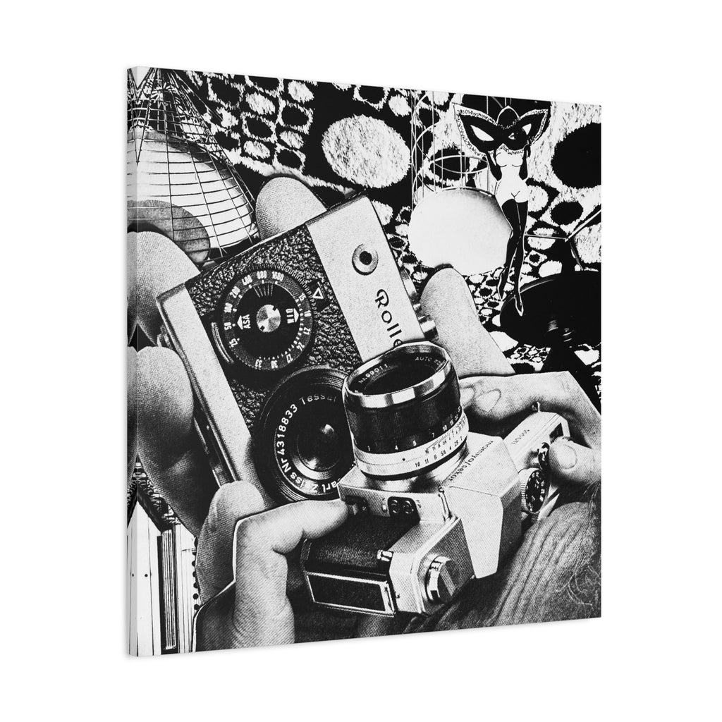 Vintage Camera Collage Matte Canvas Wall Art
