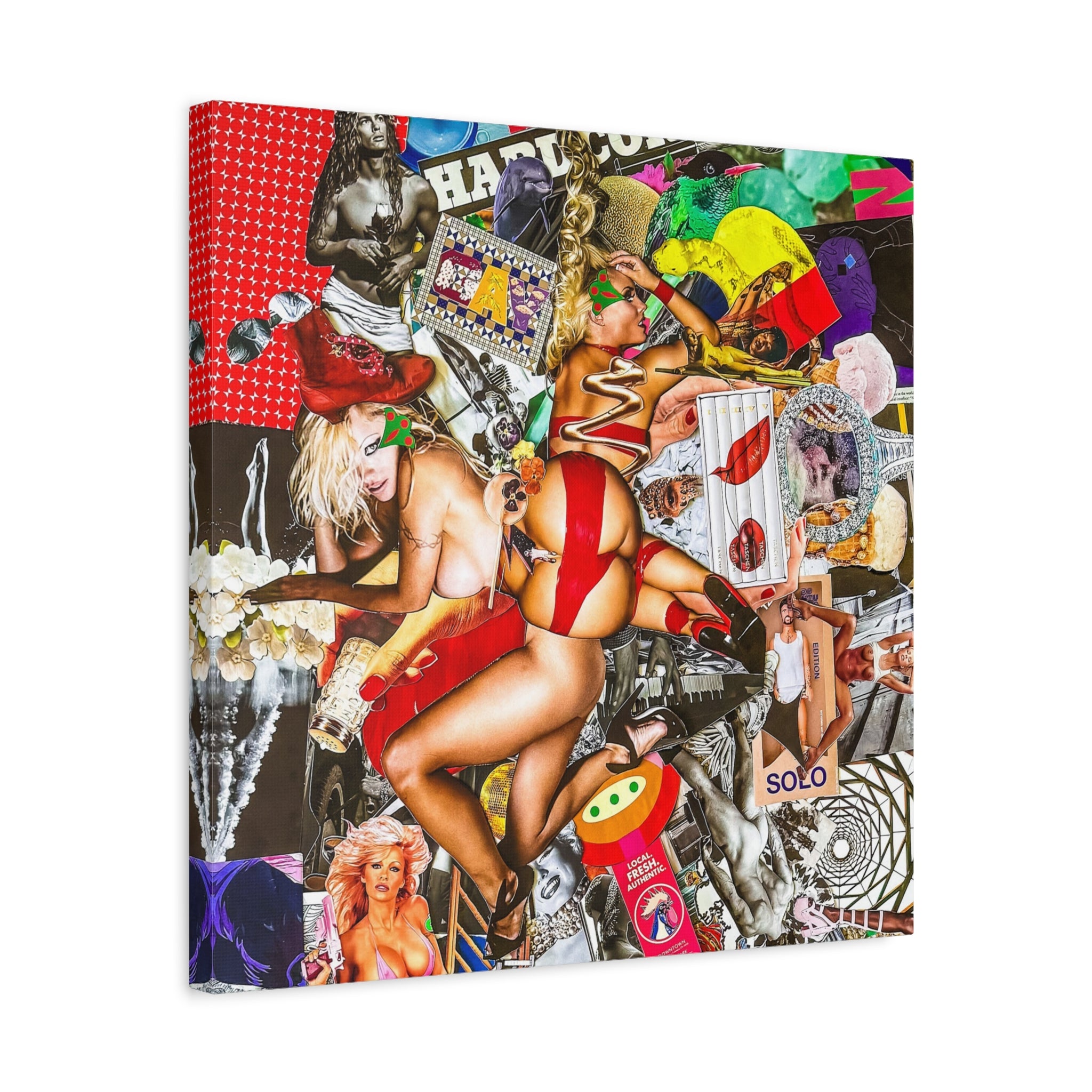 Pop Art Collage Canvas Print — Retro Pinup & Eclectic Pop-Culture Wall Art