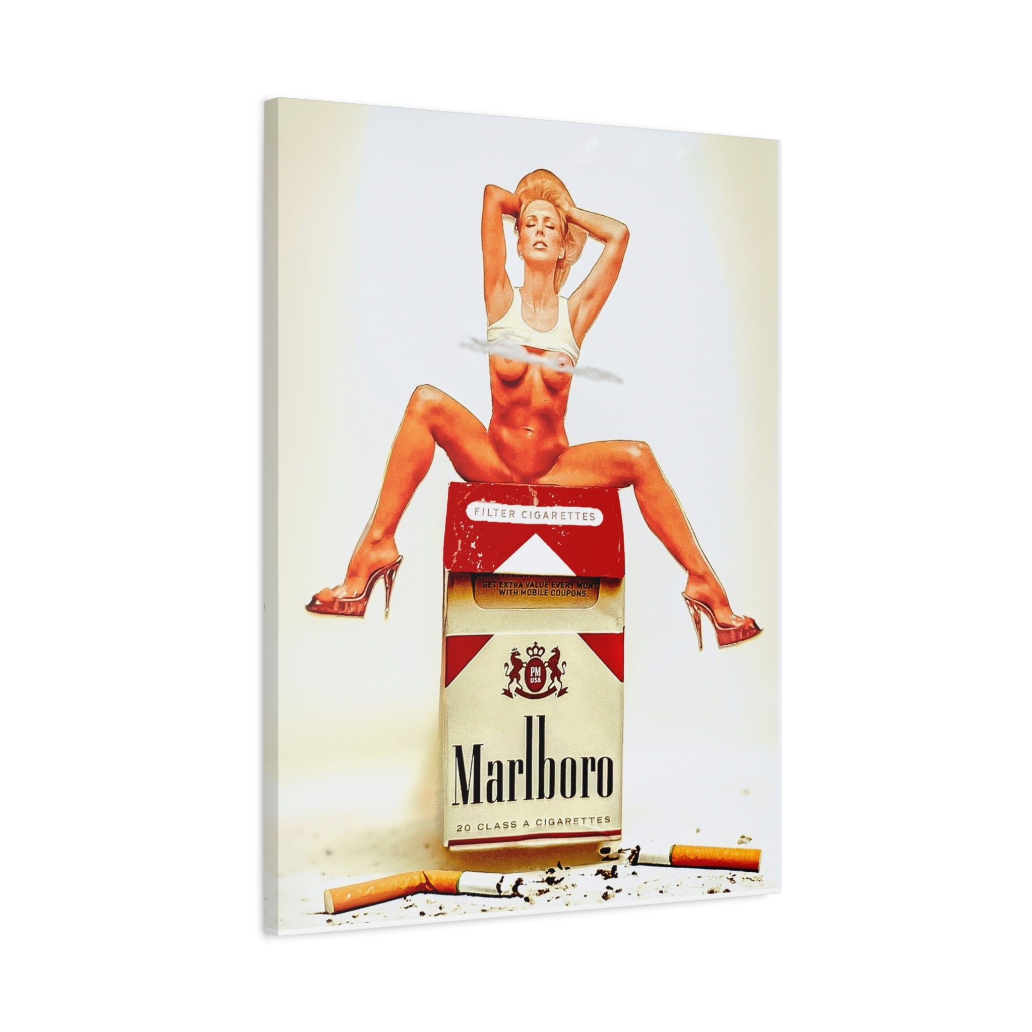 Pinup Marlboro Canvas Print — Retro Pop Art Wall Decor