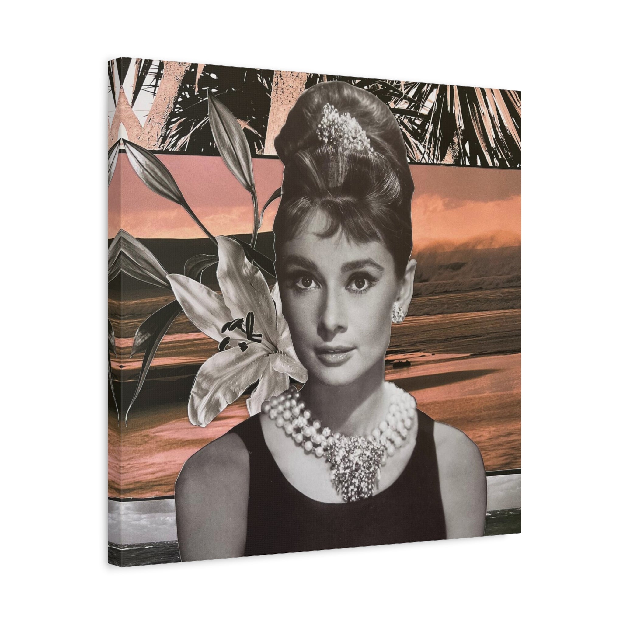 Audrey Hepburn Vintage Collage Matte Canvas