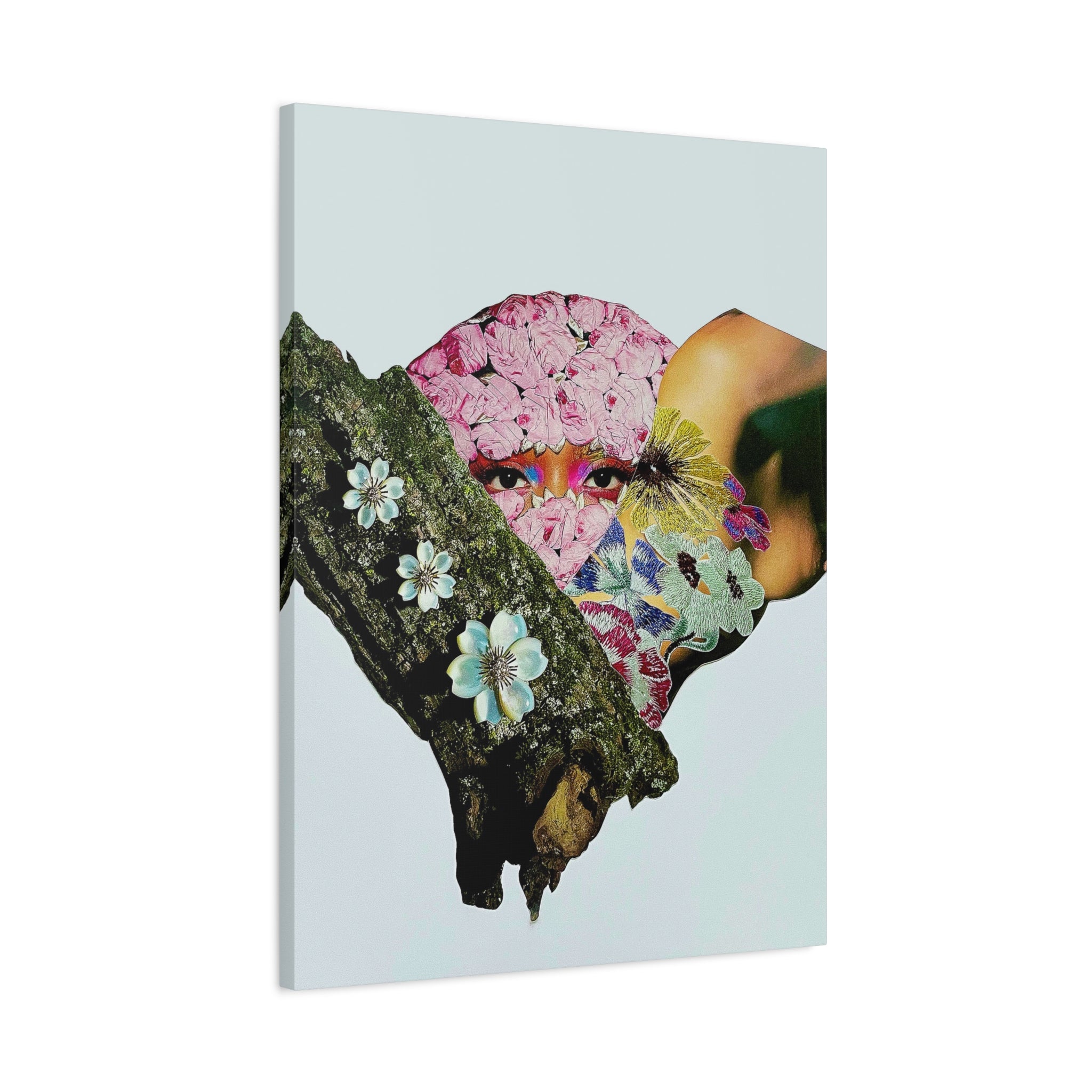 Floral Mask Surreal Canvas Art — Stretched 1.25" Matte Wall Decor