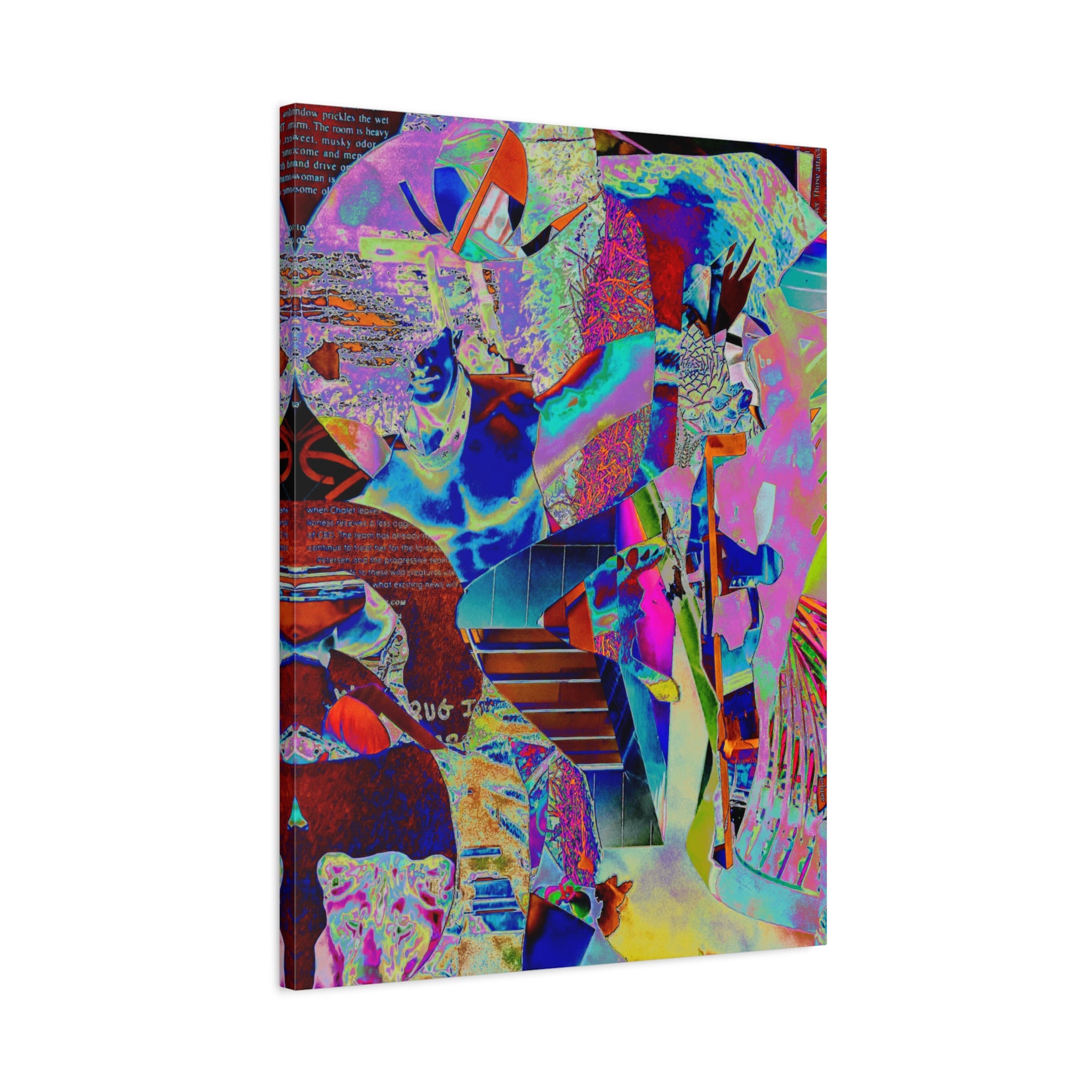 Abstract Neon Collage Canvas