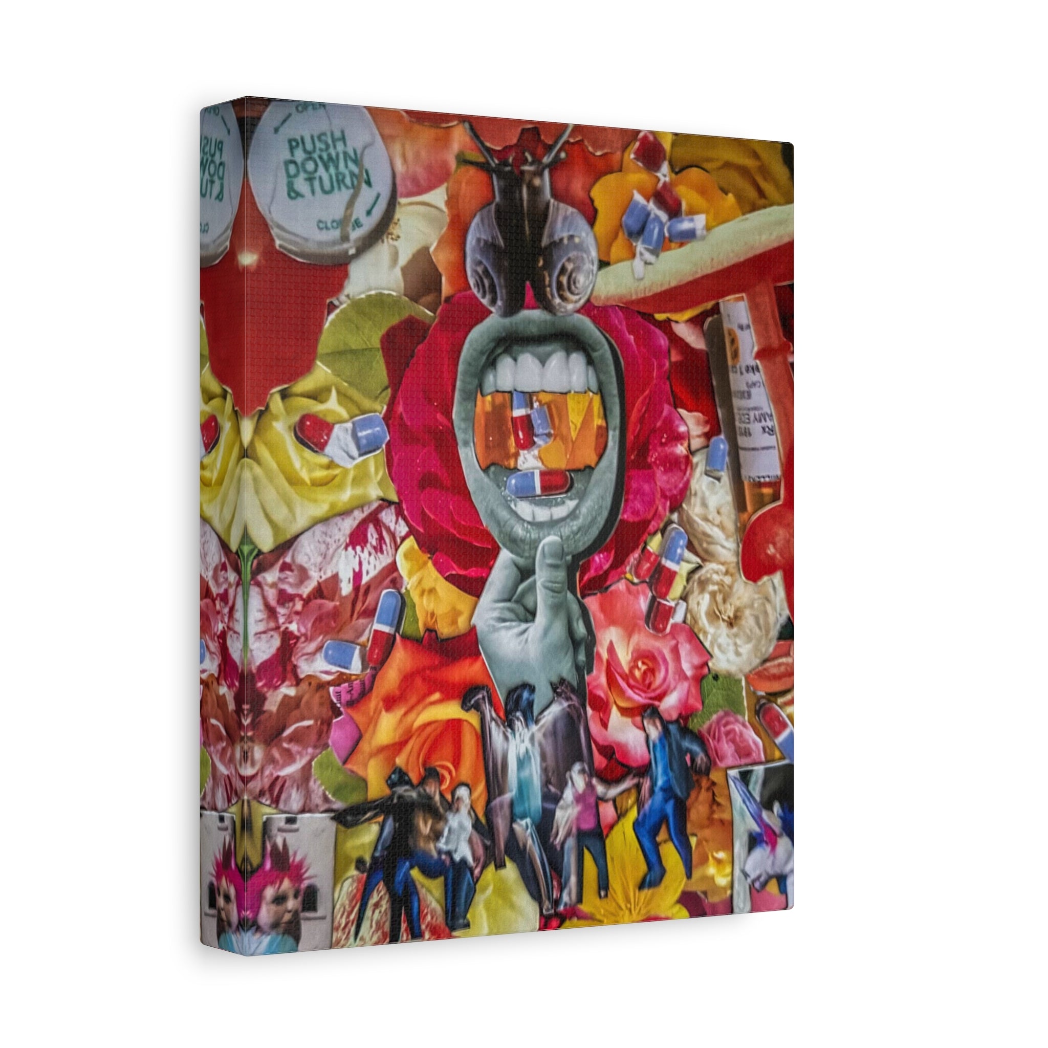 Surreal Medicine Canvas Art — Mouth of Pills Pop-Art Wall Decor